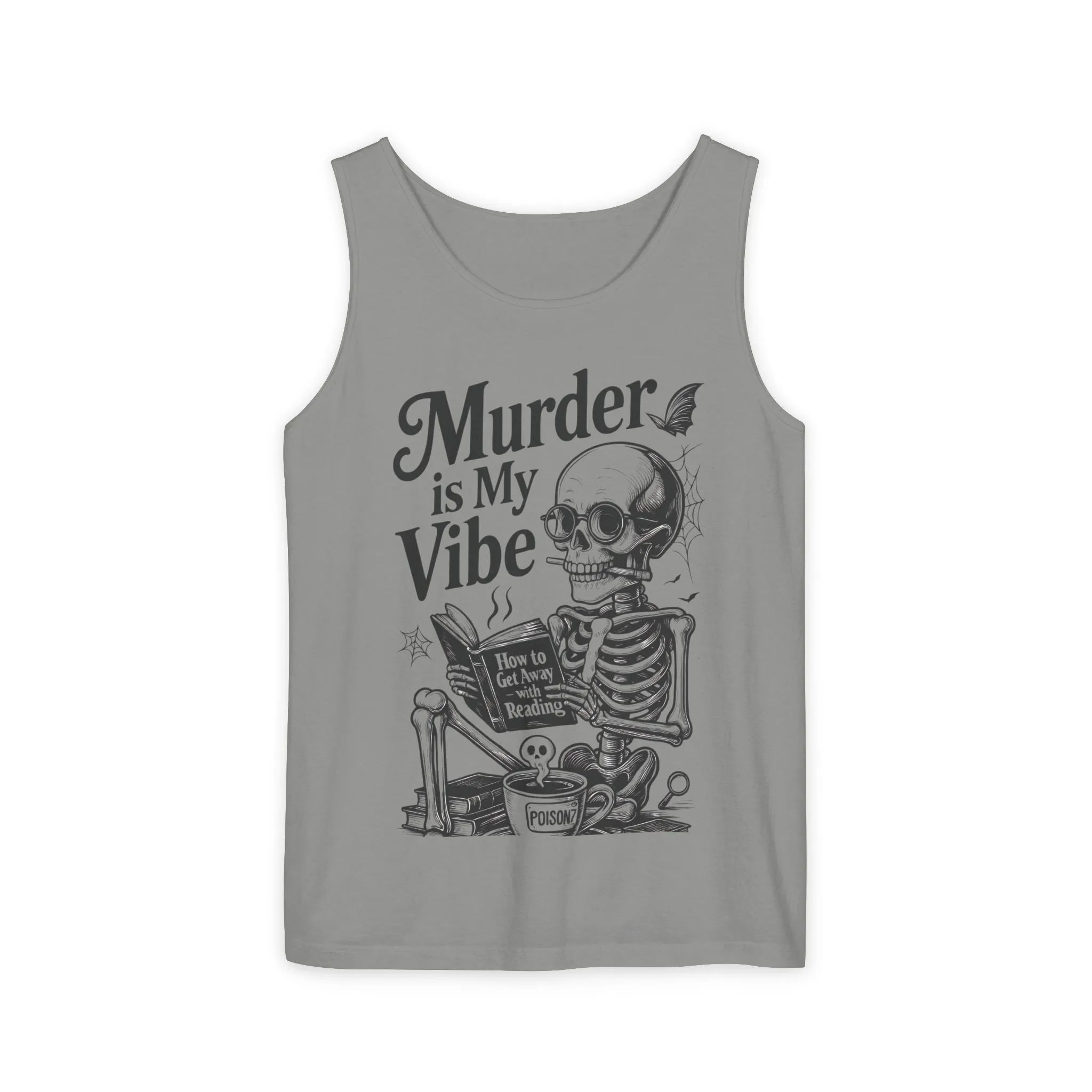 Murder Is My Vibe Tank Top, Womens Goth Tank, Halloween Clothing, Skeleton Graphic Tee, Cozy Casual Wear, Quirky Gift Idea - Image 15