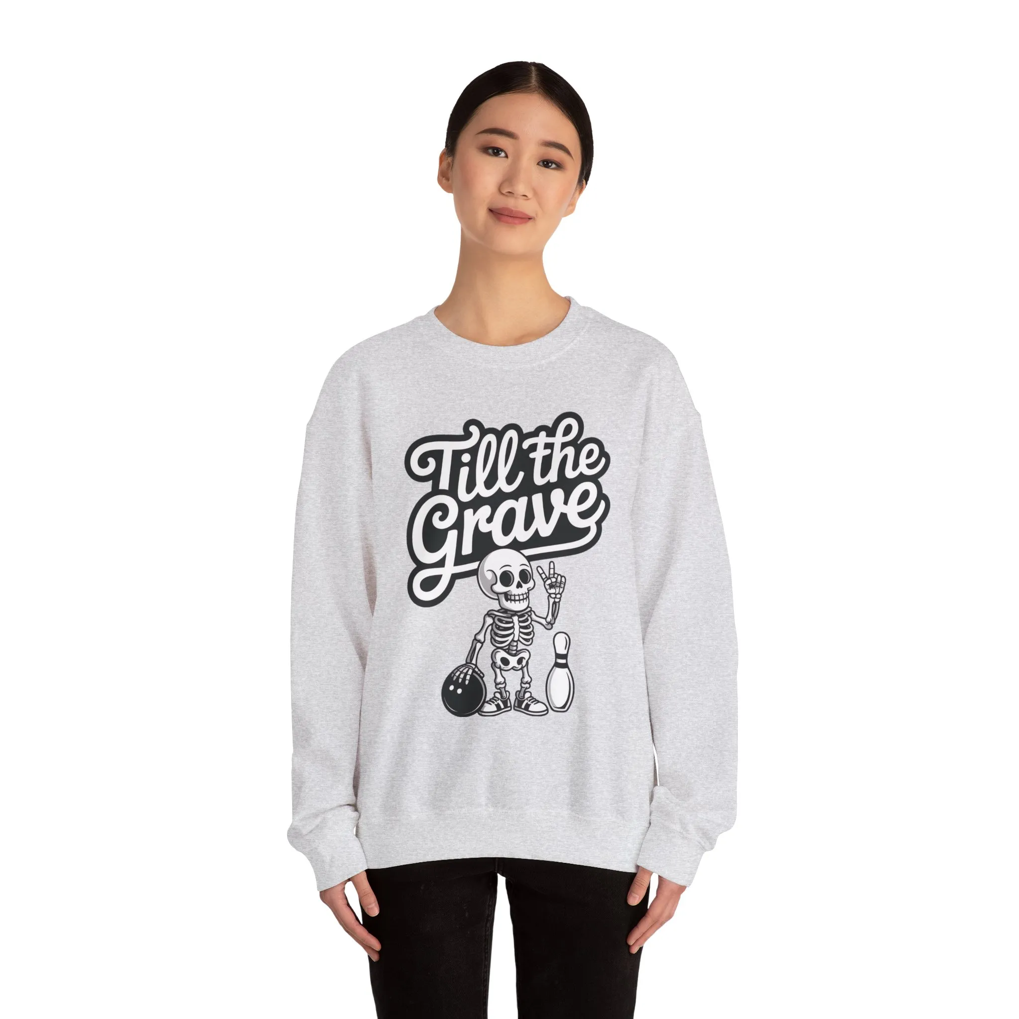 Funny Skeleton Bowling Sweatshirt, Womens Crewneck, Halloween Gift, Casual Wear, Till the Grave Sweatshirt, Bowling Lover Apparel - Image 32
