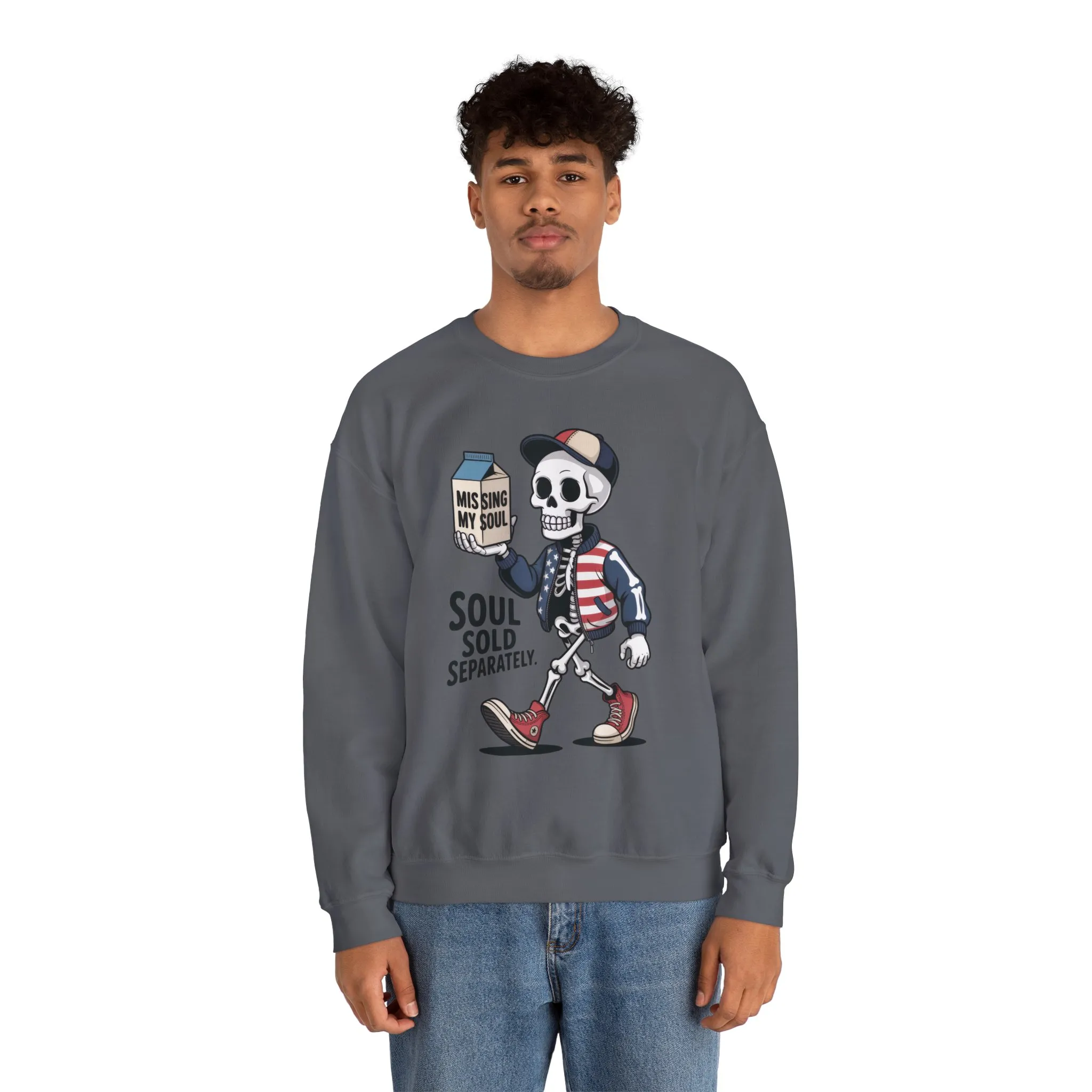 Skeleton Graphic Sweatshirt, Soul Sold Separately Pullover, Funny Gothic Streetwear, Missing My Soul Skull Hoodie Alternative - Image 20