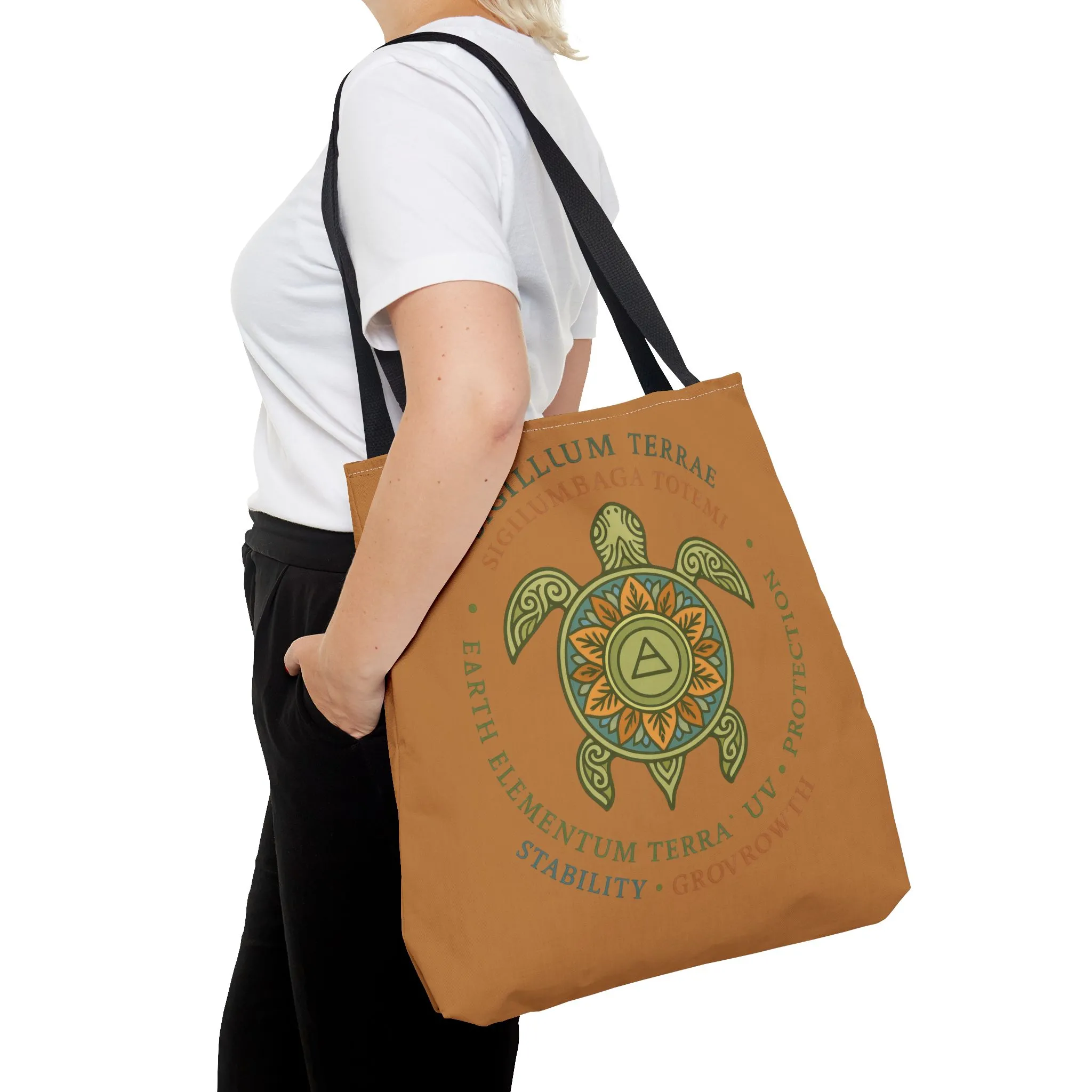 Spiritual Symbol Tote Bag, Eco-Friendly Shopping Bag, Meditation Pouch, Gift for Yogis, Bohemian Style, Sigillum Terrae Design - Image 4