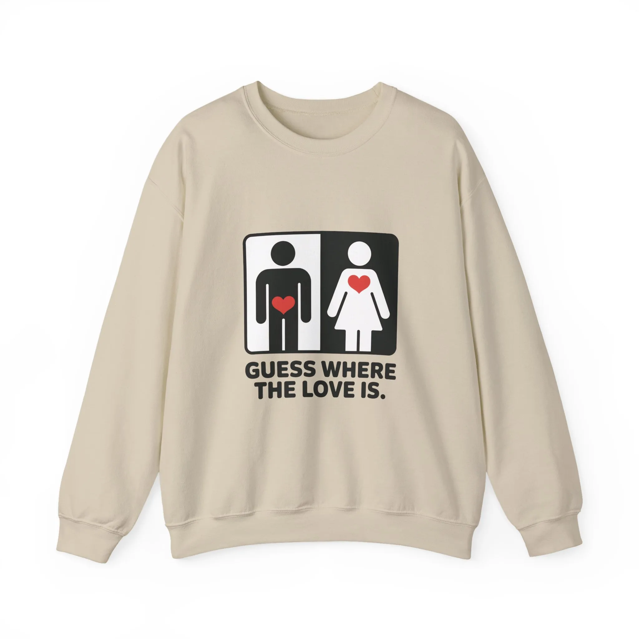 Guess Where the Love Is Mens Crewneck Sweatshirt, Cute Couples Gift, Love Themed Apparel, Valentine's Day Apparel, Relationship Sweatshirt - Image 4