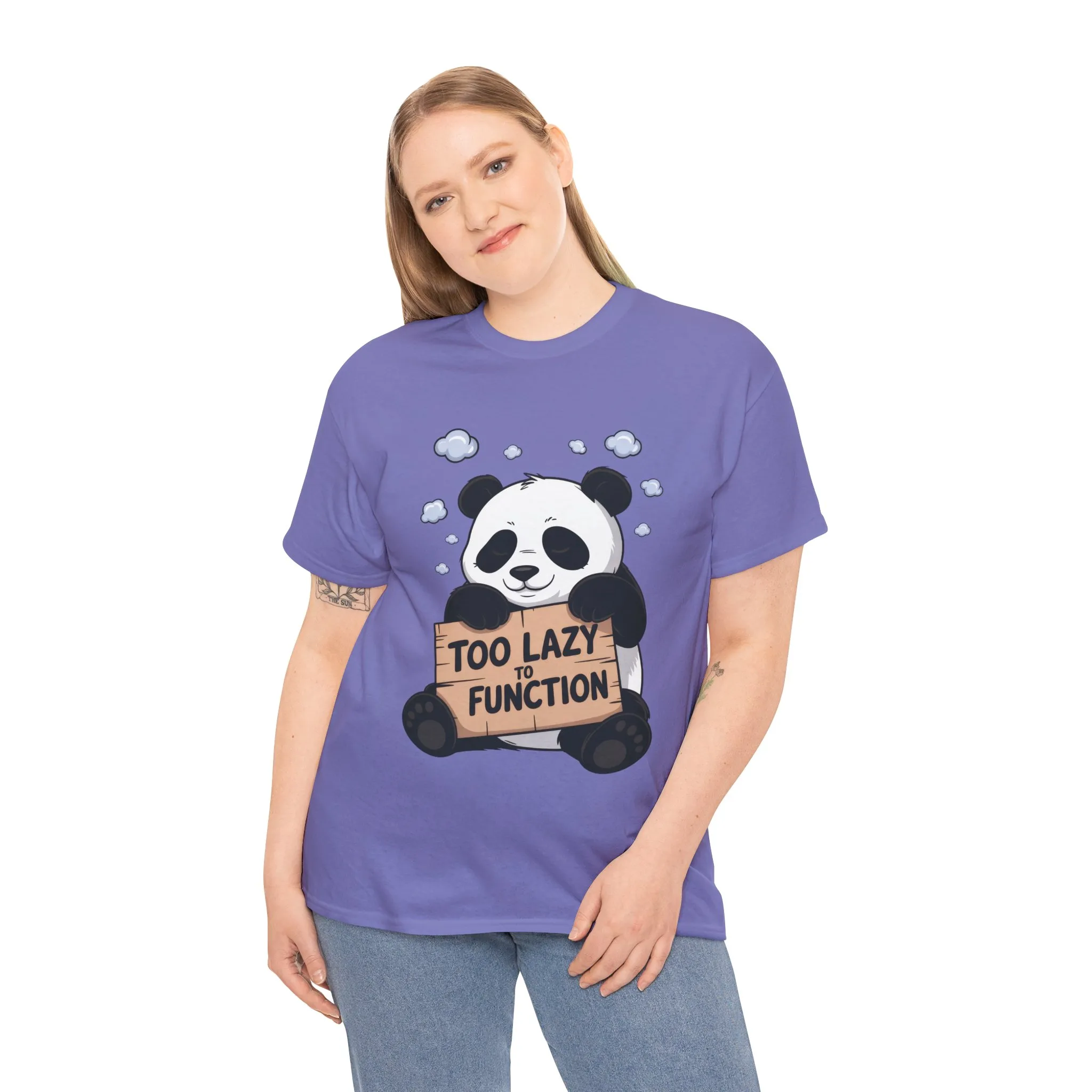 Too Lazy to Function Panda Tee, Unisex Cotton T-Shirt, Funny Shirt, Casual Wear, Gift for Sloth Lovers, Relaxed Vibe - Image 24