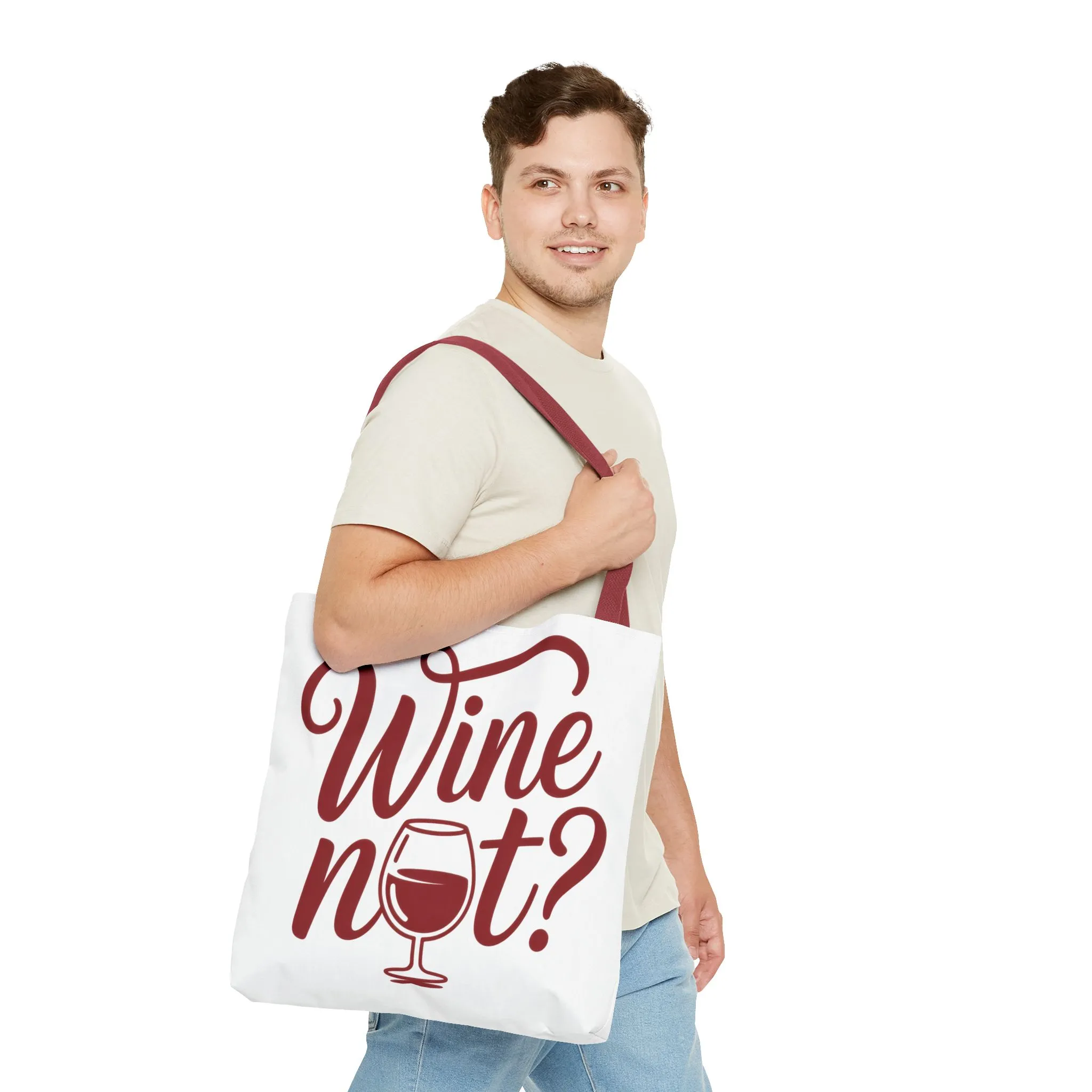 Wine Not? Tote Bag - Fun Wine Lover's Accessory for Parties, Gift for Wine Enthusiasts, Perfect for Grocery or Beach Outings, AOP Design - Image 3