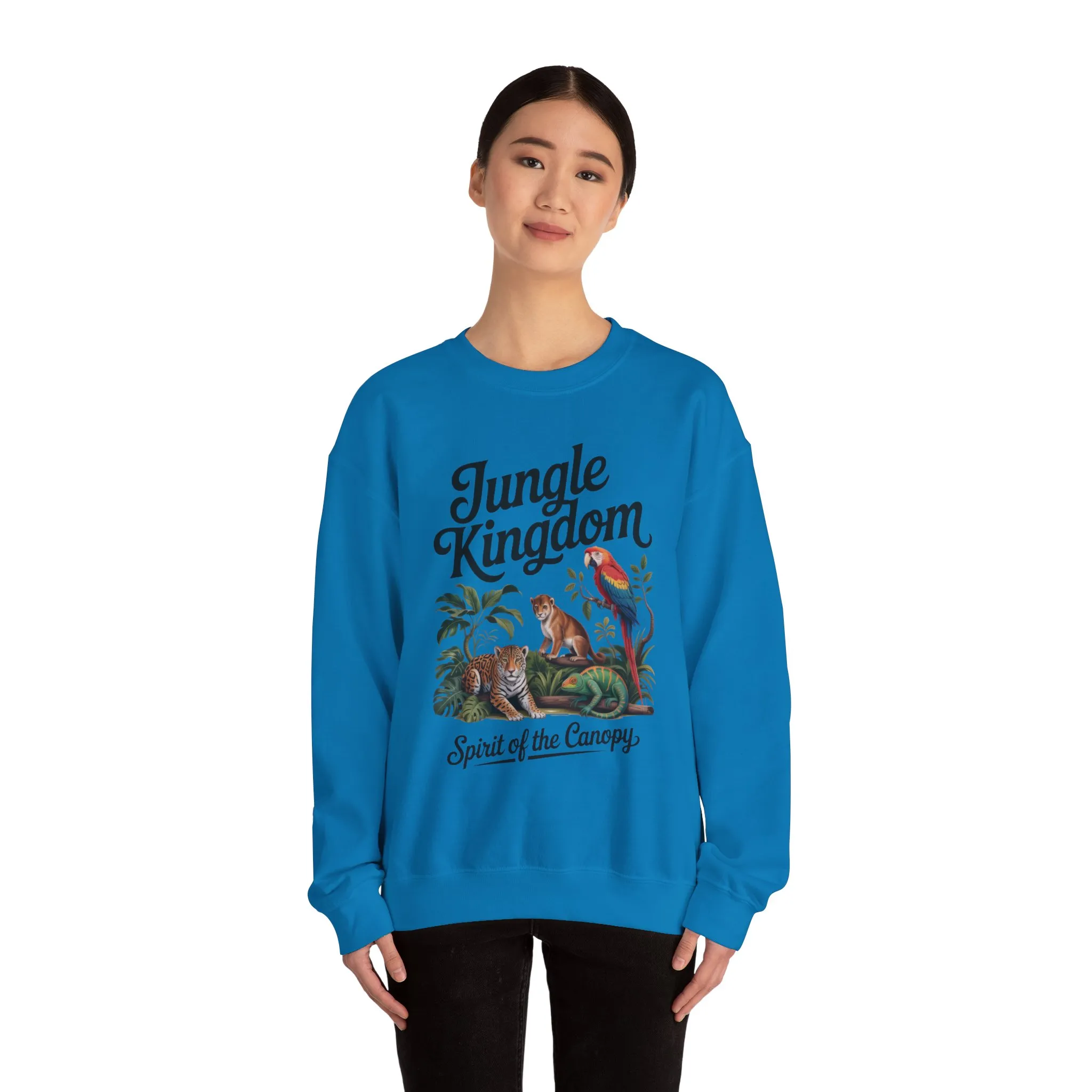 Jungle Kingdom Womens Sweatshirt, Cozy Jungle Crewneck, Nature Lover Gift, Wildlife Artwork, Eco-Conscious Apparel, Animal Enthusiast Clothing - Image 20