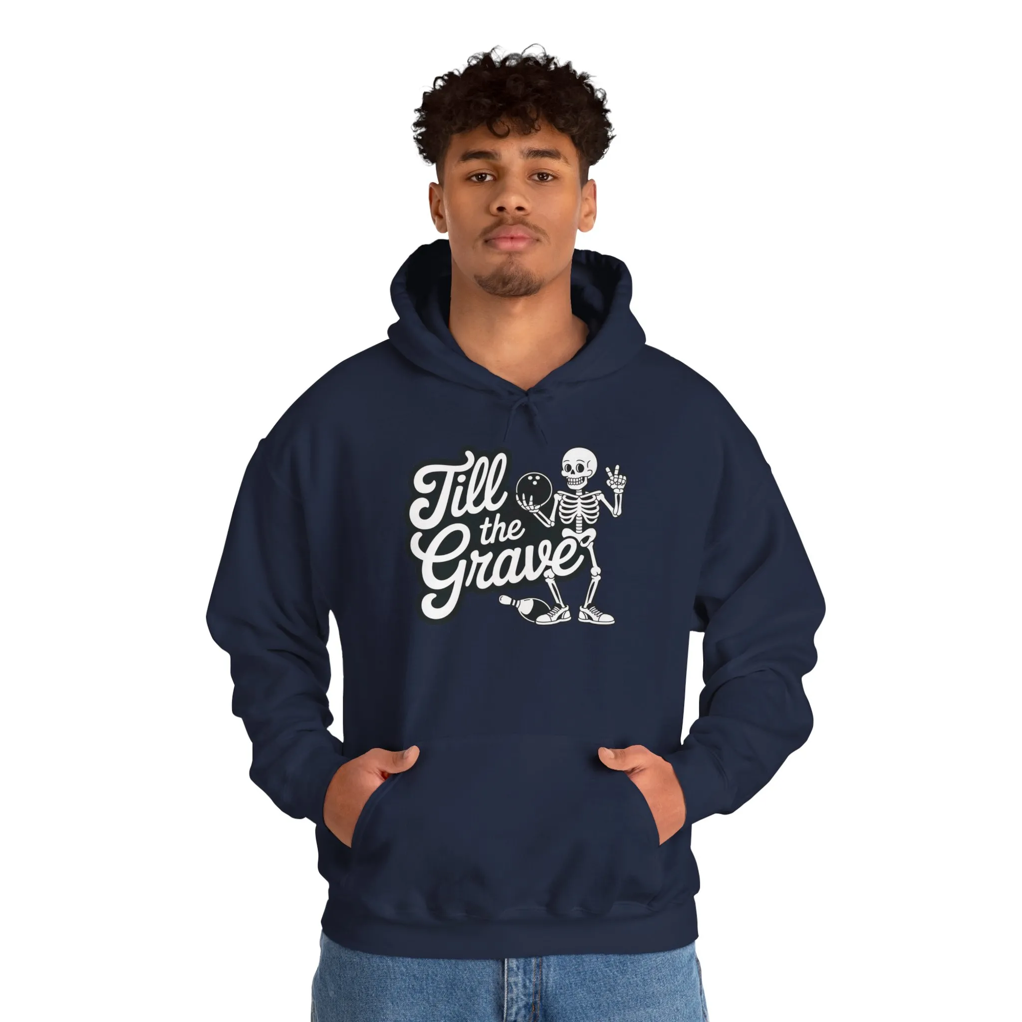 Funny Skeleton Bowling Mens Hoodie, Halloween Apparel, Funny Skeleton Bowling Shirt, Casual Mens Crewneck, Cool Bowler Skull Hoodie - Image 31