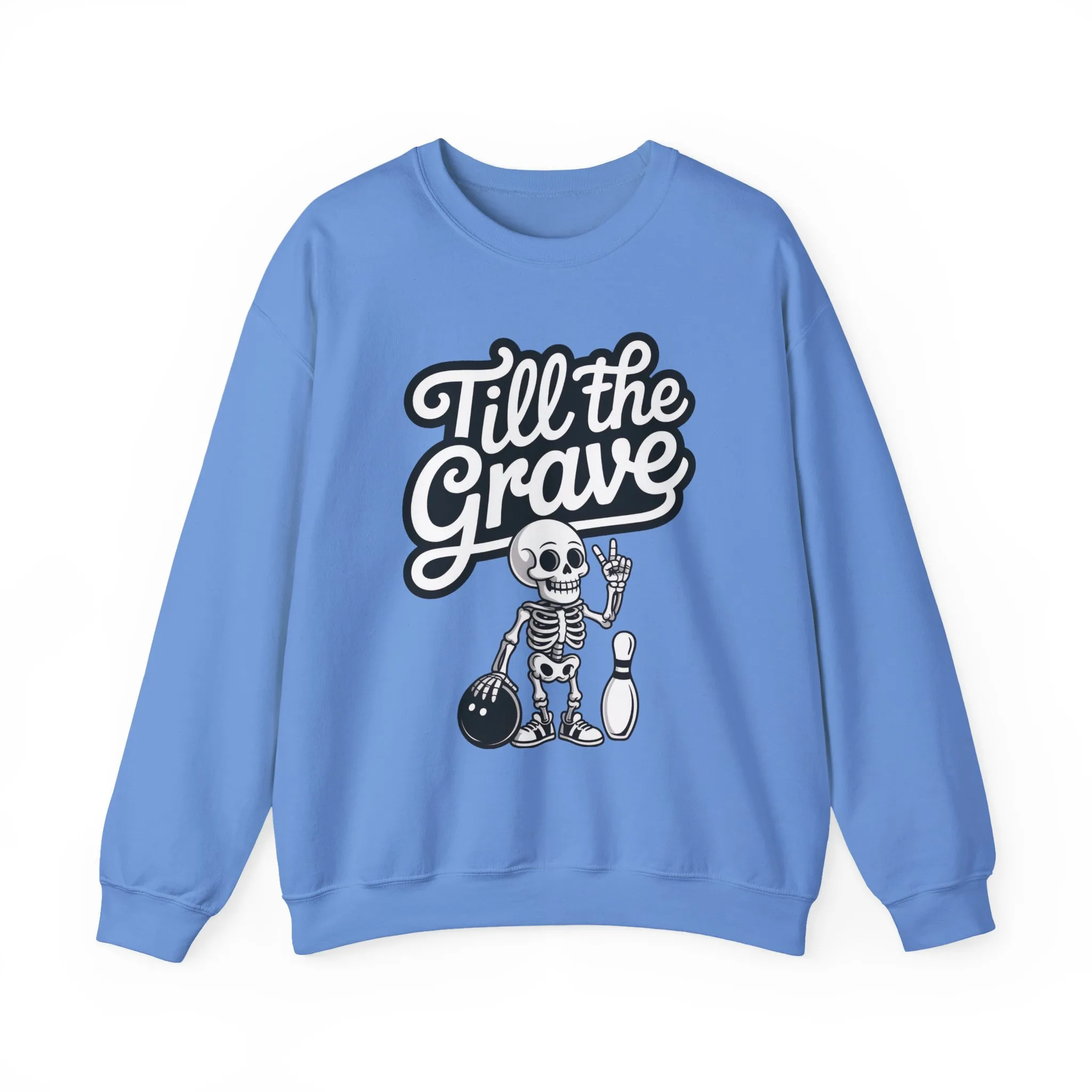 Funny Skeleton Bowling Sweatshirt, Womens Crewneck, Halloween Gift, Casual Wear, Till the Grave Sweatshirt, Bowling Lover Apparel - Image 13
