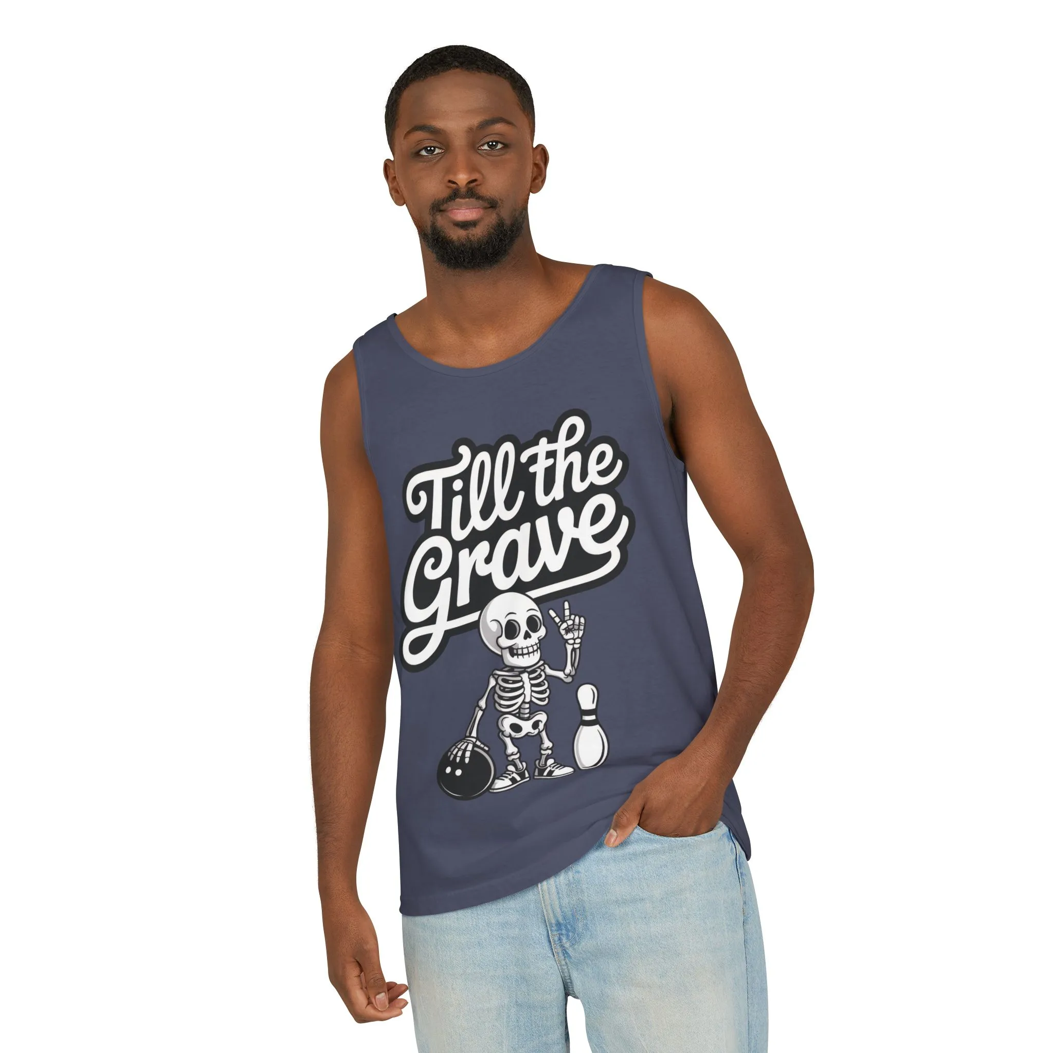 Funny Skeleton Bowling Tank Top, Halloween Apparel, Casual Summer Style, Cool Bowler Skull Workout Top, Strike Till the End - Image 18