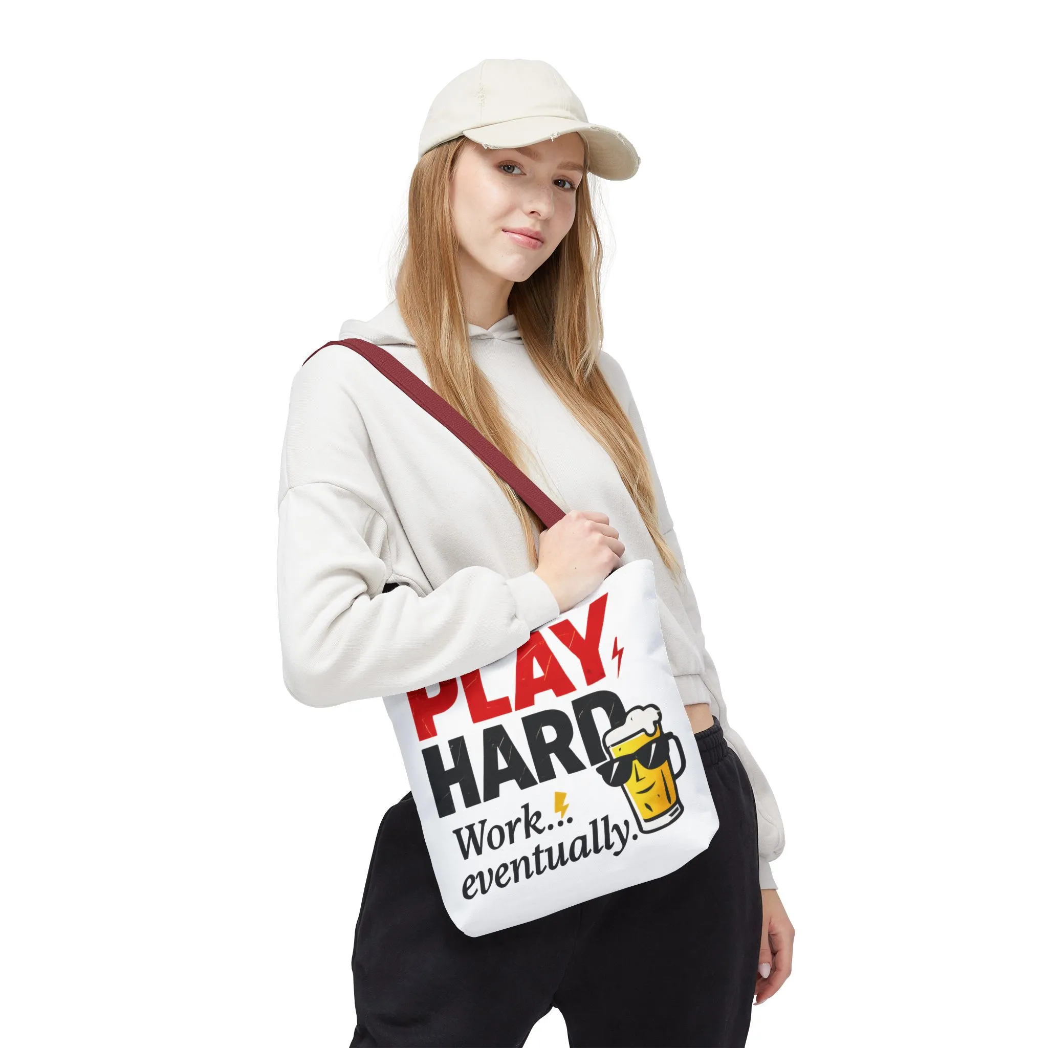 Play Hard Tote Bag - Fun, Stylish, Tote for Work & Play, Summer, Gift, Beach Bag, Everyday Carry, Beach Weekender Bag, large canvas bag - Image 5