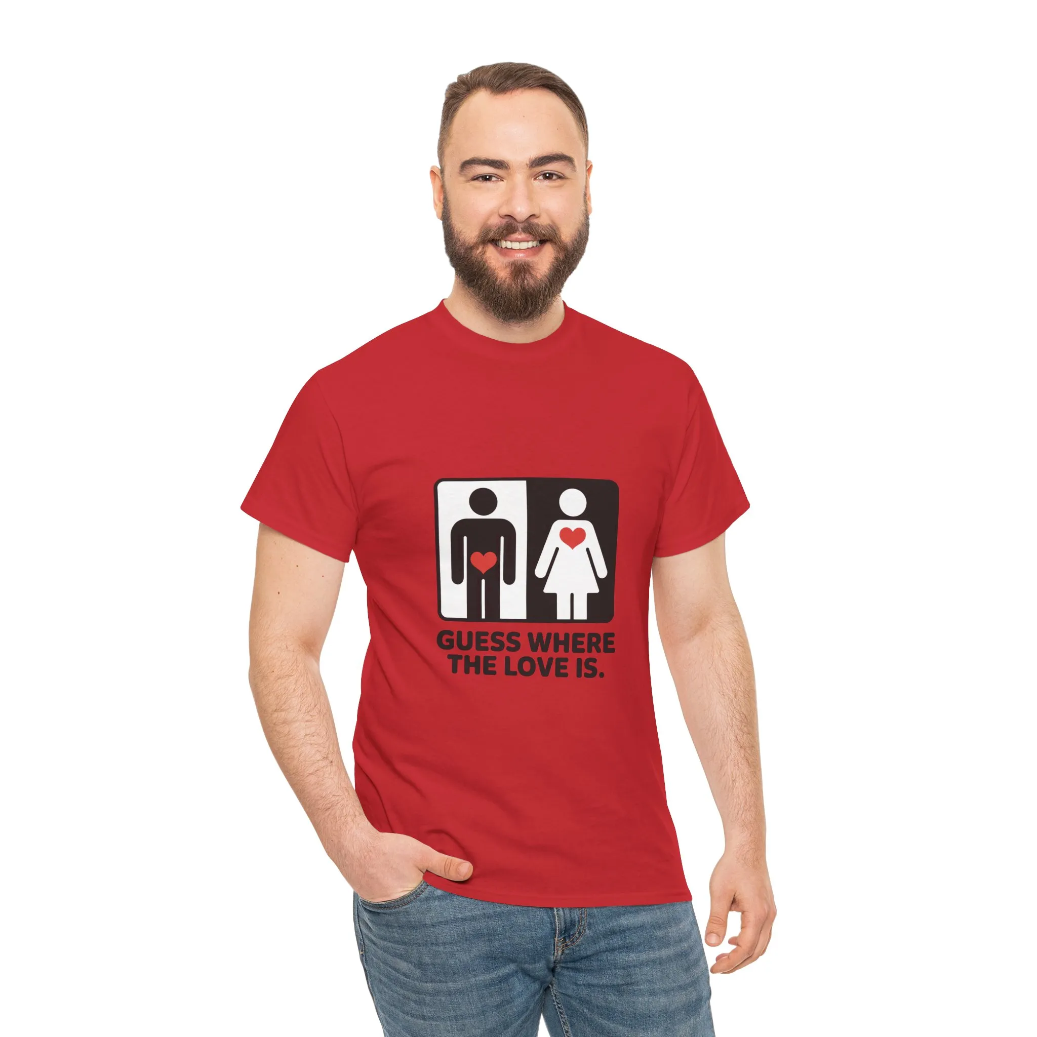 Guess Where The Love Is Mens Tee, Funny Couples Gift, Valentines Day Apparel, Relationship Humor Shirt, Graphic Tee for Him, Bold Love Joke Shirt - Image 26