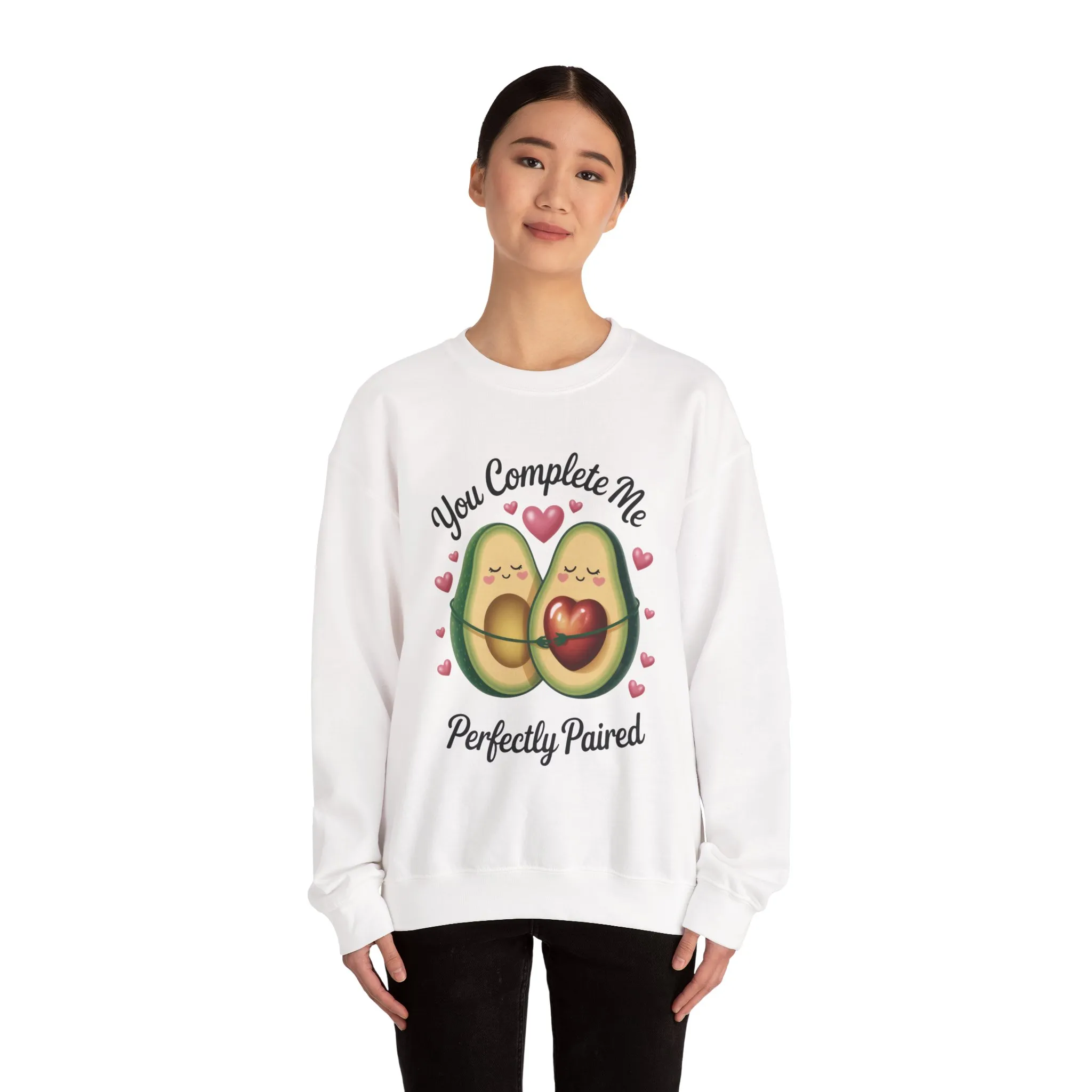Cute Avocado Love Crewneck Sweatshirt, Sweatshirt for Couples, Perfect Gift for Valentines Day, Cozy Apparel, Avocado Lover Gift - Image 5
