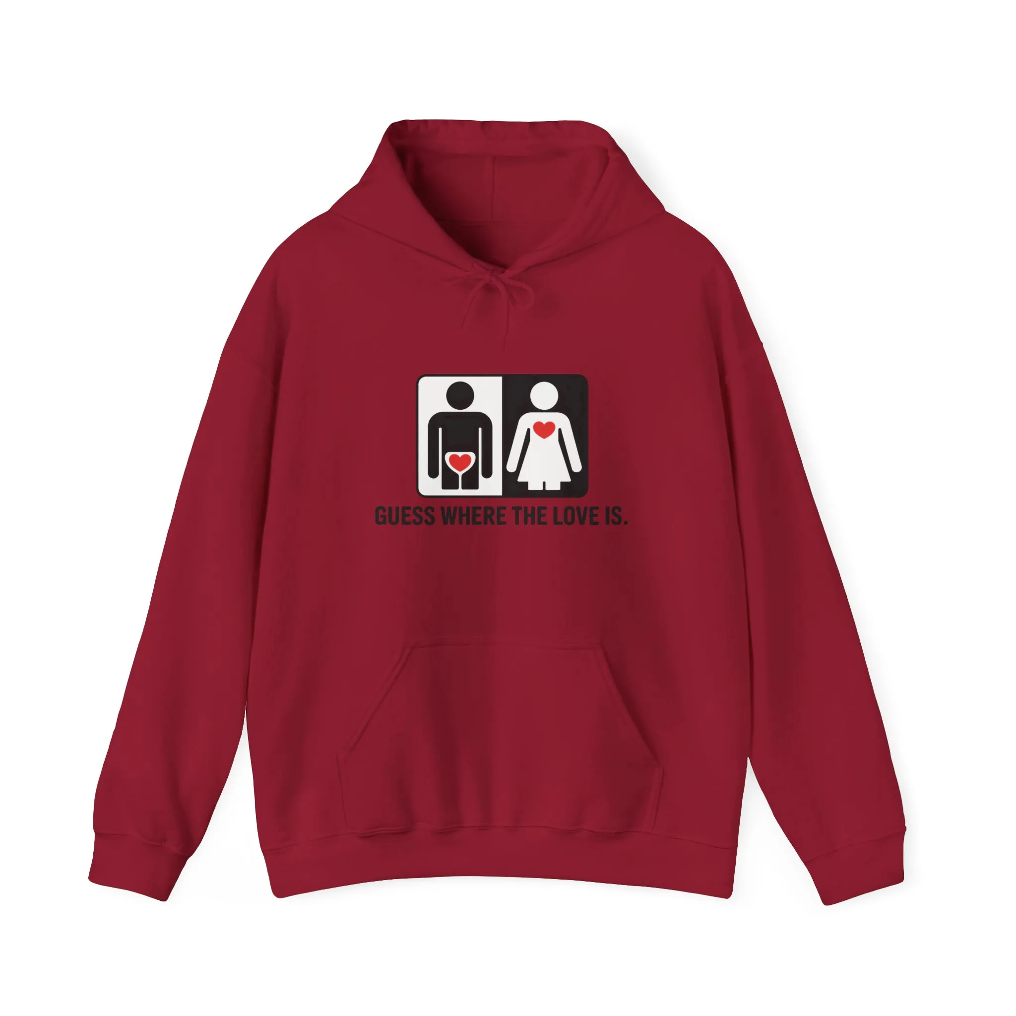 Guess Where the Love Is Hoodie, Cute Couples Hoodie, Valentines Day Gift, Matching Outfits, Witty Relationship Hoodie, Love Joke Graphic - Image 2
