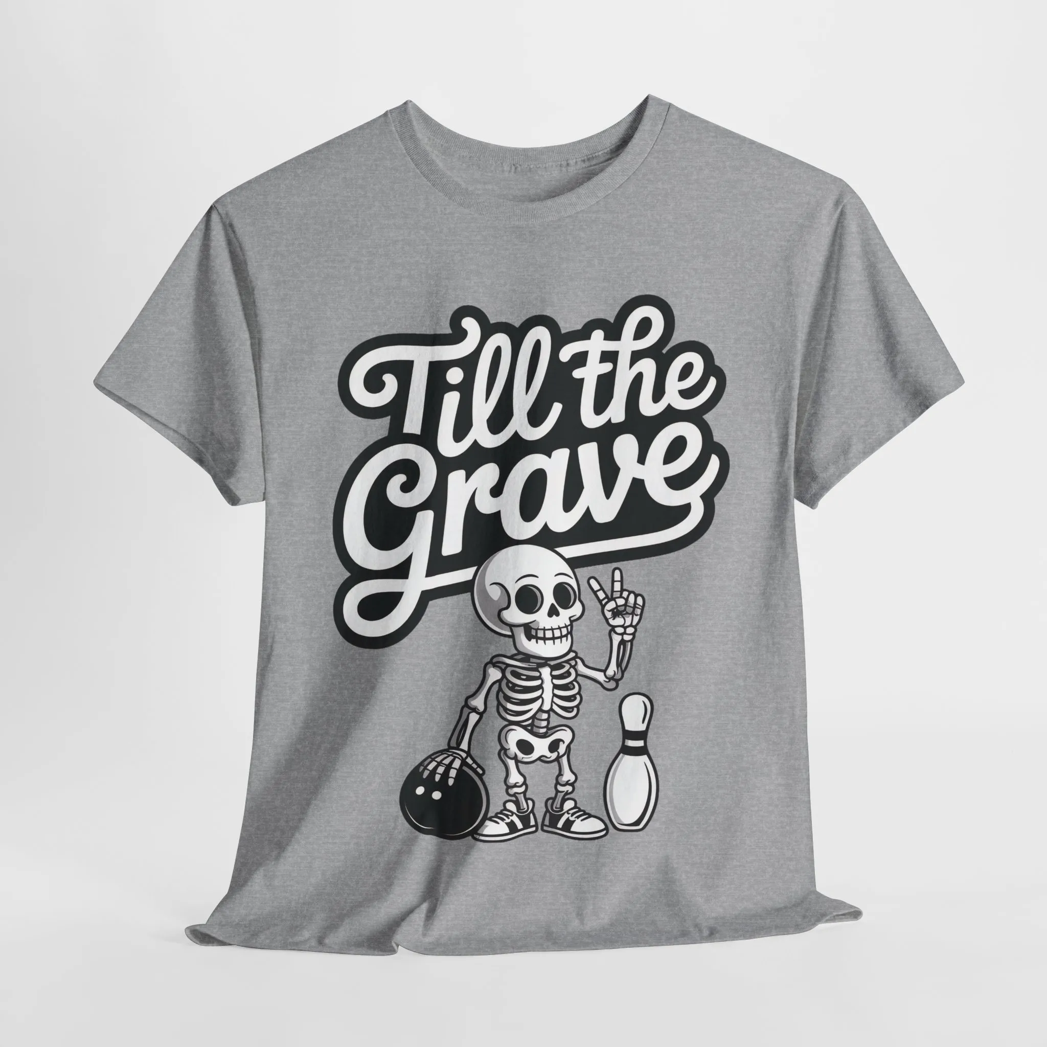 Funny Skeleton Bowling Womens Tee, Till the Grave, Funny Shirt, Halloween Gift, Skull Graphic, Casual Wear, Sporty Style - Image 4