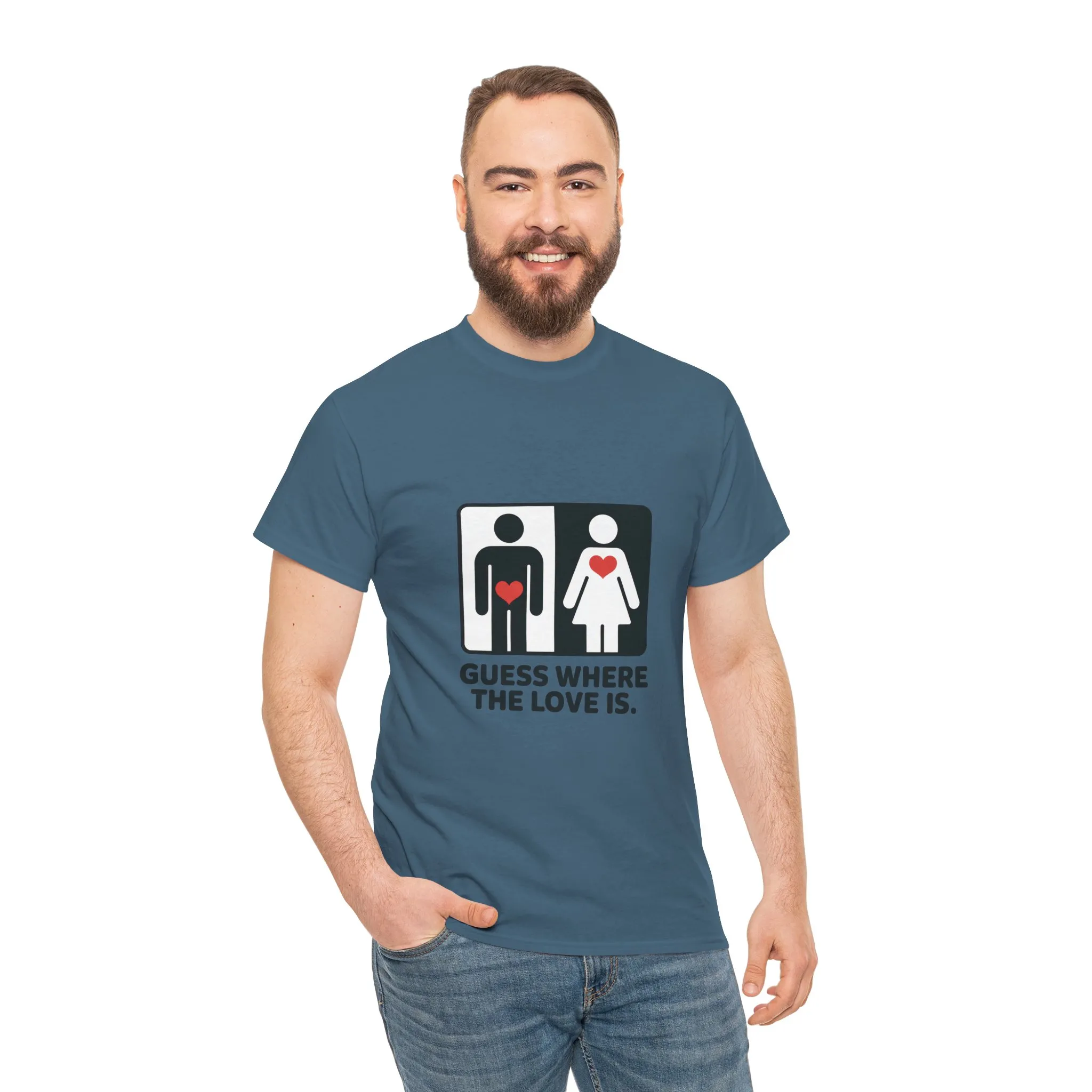 Guess Where The Love Is Mens Tee, Funny Couples Gift, Valentines Day Apparel, Relationship Humor Shirt, Graphic Tee for Him, Bold Love Joke Shirt - Image 14