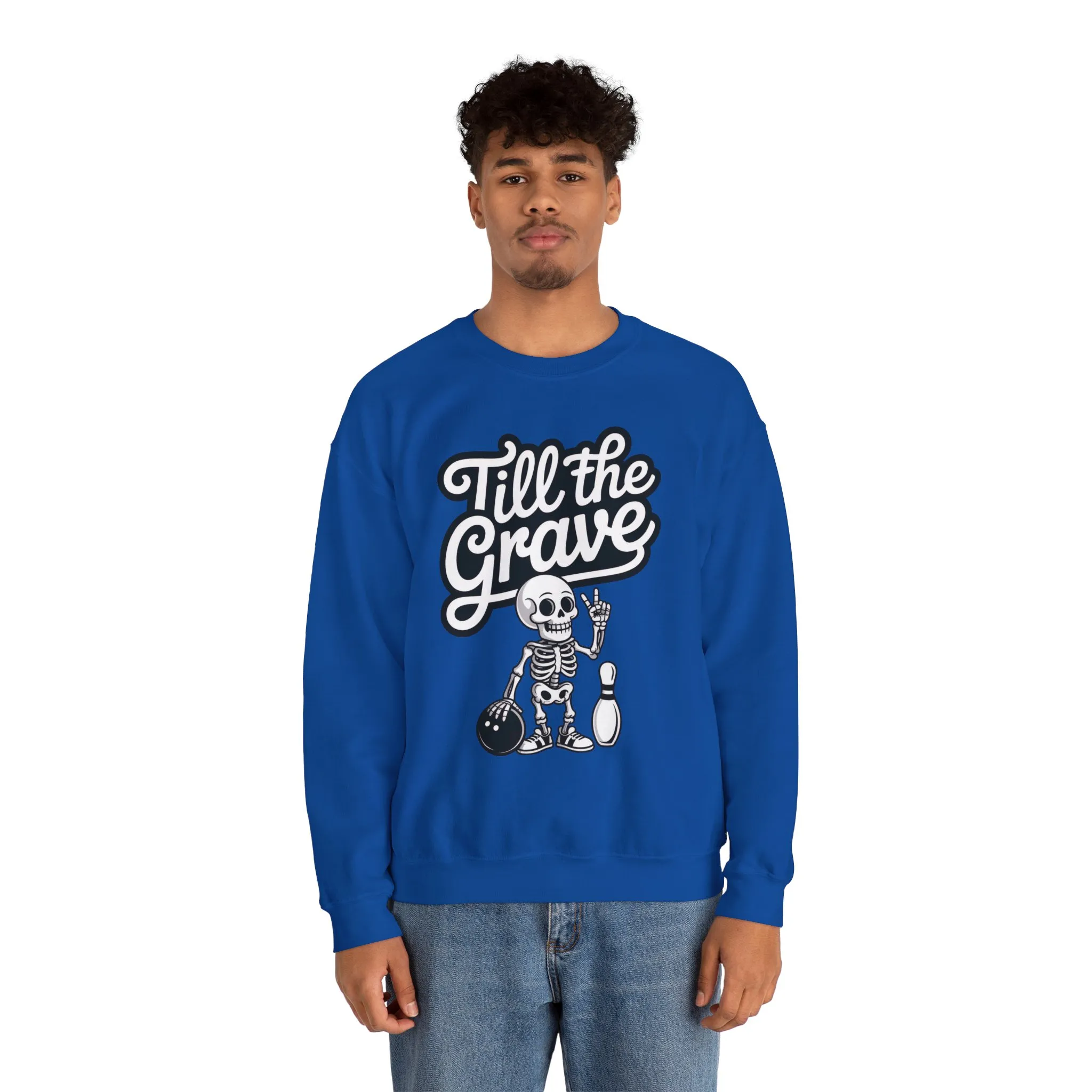 Funny Skeleton Bowling Mens Pullover, Halloween Apparel, Funny Skeleton Bowling Shirt, Casual Mens Crewneck, Cool Bowler Skull Crewneck - Image 20