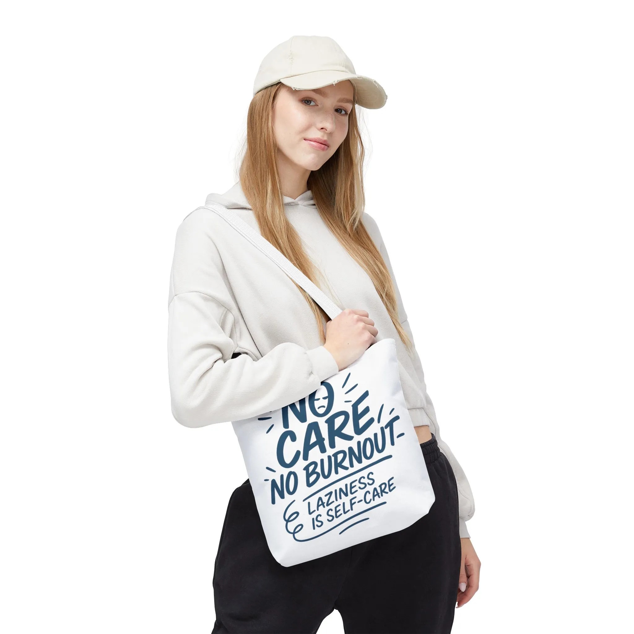 Laziness is Self-Care Funny Quote Bag, Oversized Reusable Canvas Shopping Tote, Sarcastic Self-Care Gift, Weekend Getaway, Everyday Use - Image 10