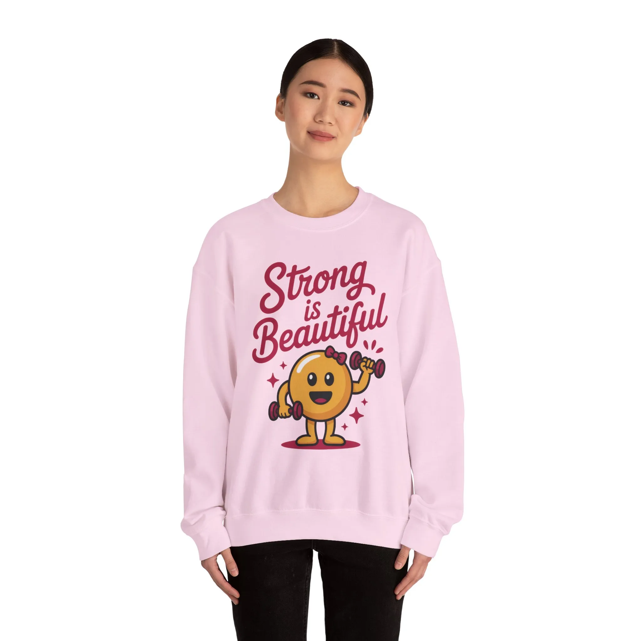 Strong is Beautiful Womens Crewneck Sweatshirt, Cute Fitness Graphic Pullover, Gym and Workout Motivation Sweater, Gift for Fitness Lovers - Image 29