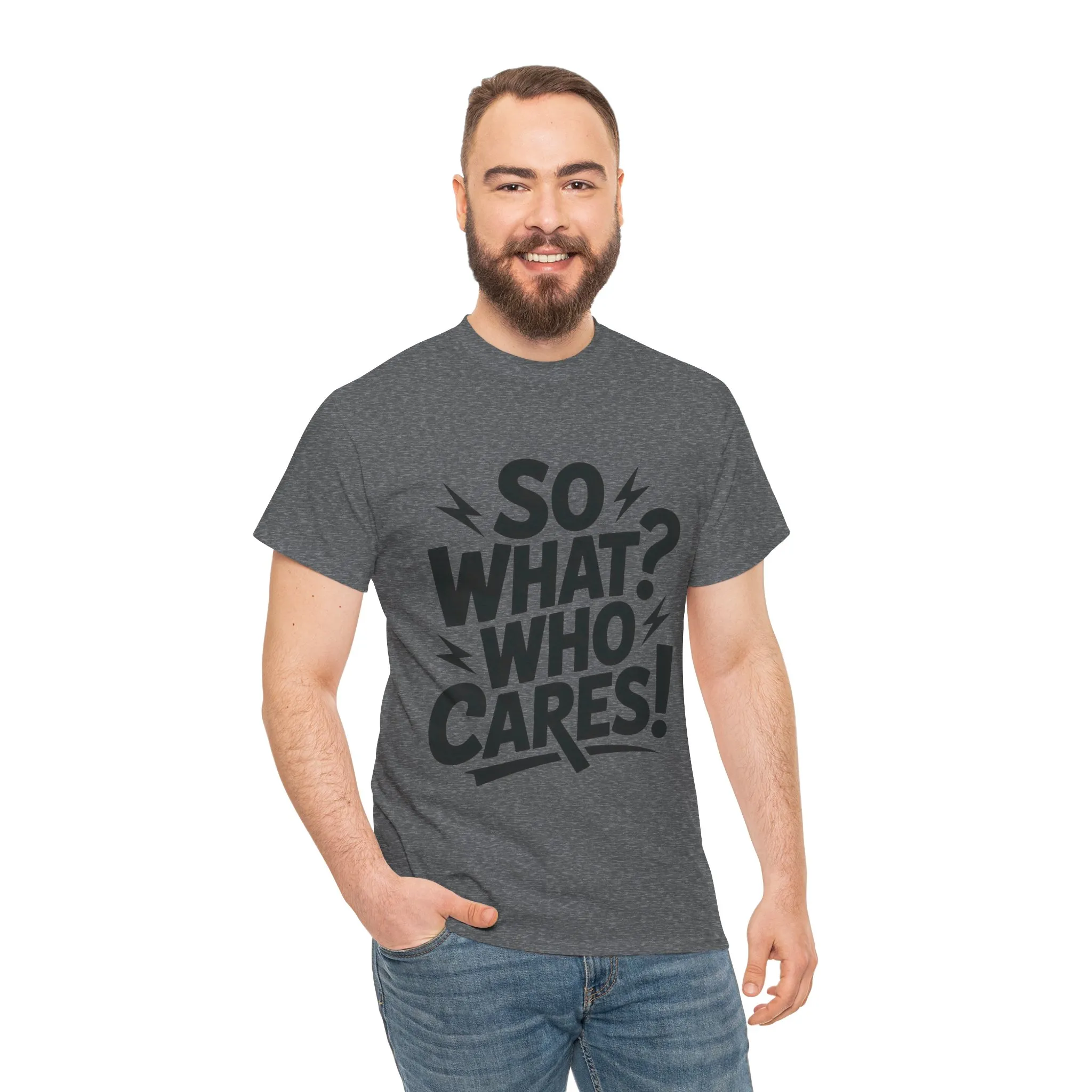 Mens Graphic T-Shirt, Sarcastic Funny Shirt, Rebellious Urban Tee, Black Humor Shirt, So What? Who Cares! T-Shirt, Fun Statement Top - Image 11