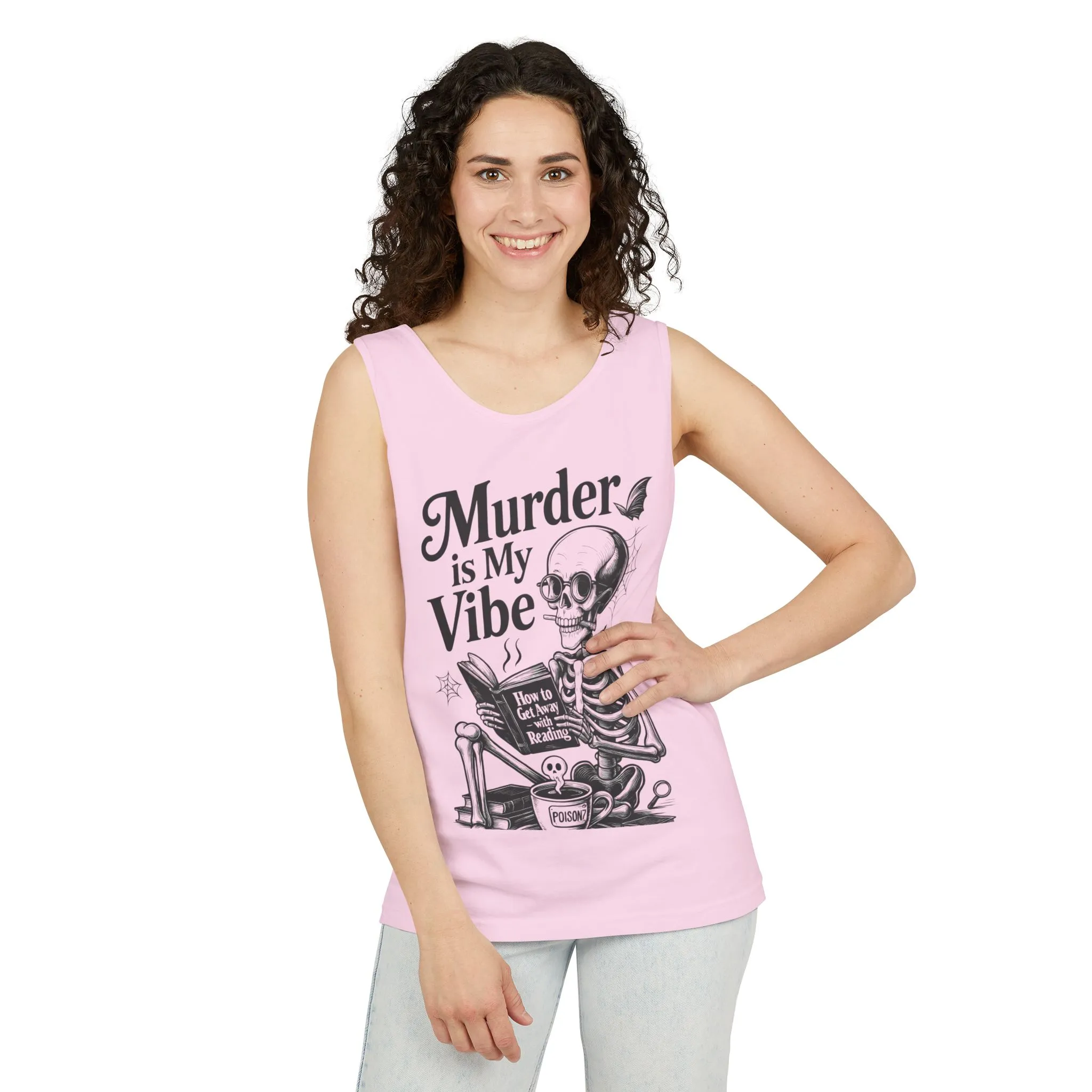 Murder Is My Vibe Tank Top, Womens Goth Tank, Halloween Clothing, Skeleton Graphic Tee, Cozy Casual Wear, Quirky Gift Idea - Image 28