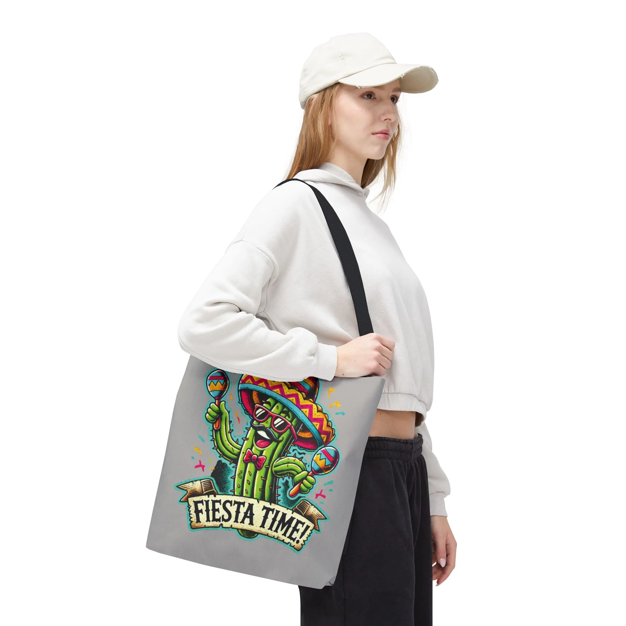 Fiesta Time Cactus Tote Bag, Funny Mexican Party Gift, Sombrero Maracas Print, Cinco de Mayo Bag, Summer Festival Tote, Beach Bag, Shopping - Image 15