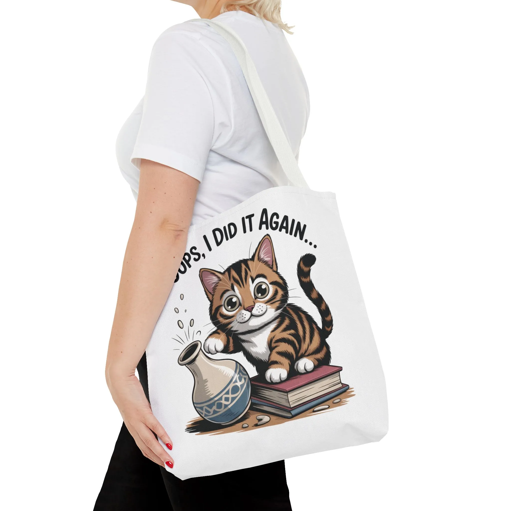 Cat-Themed Tote Bag, "Oops, I Did It Again", Perfect Gift for Cat Lovers, Pet Owners, Birthday, or Everyday Use, Large Tote Bag, beach bag - Image 24