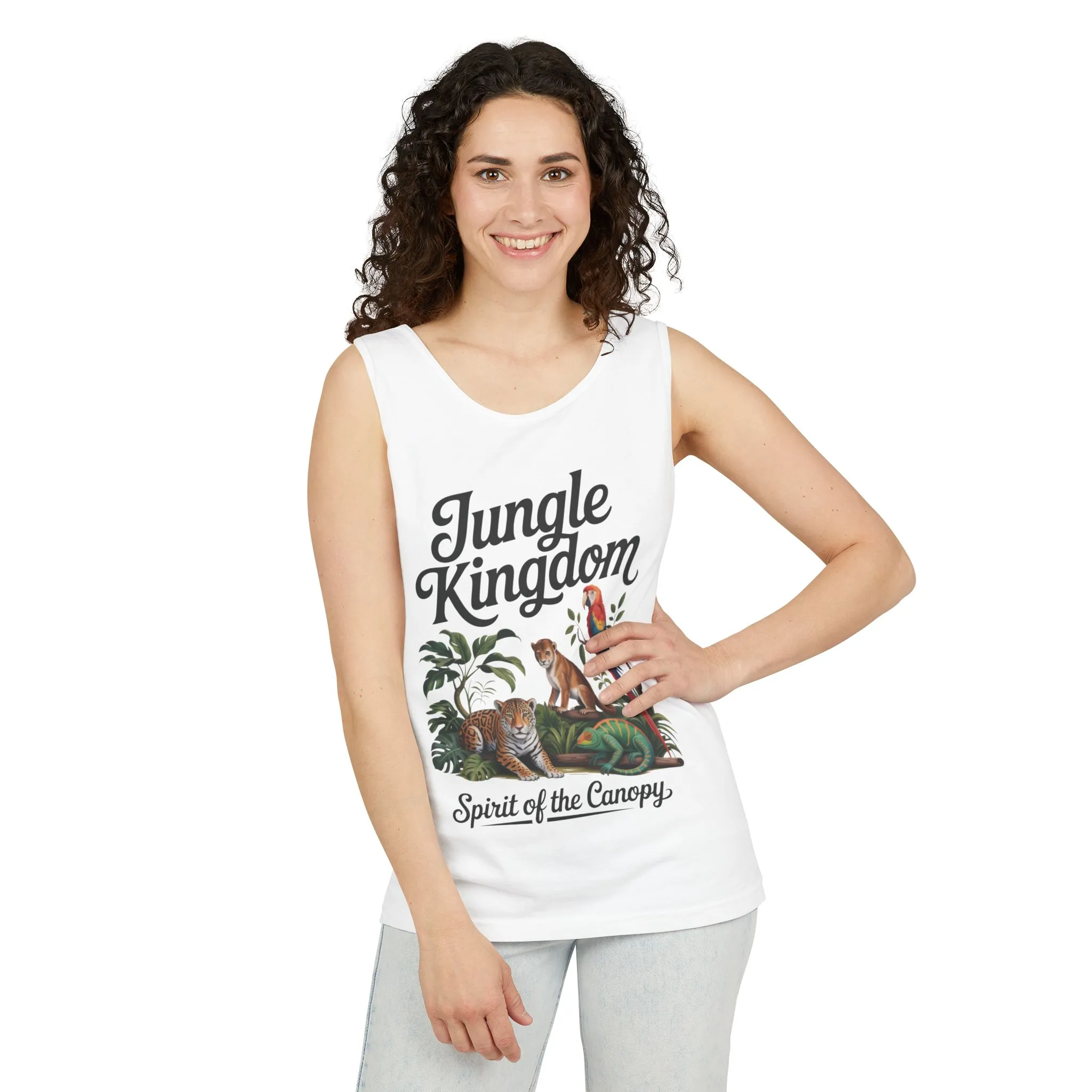 Jungle Kingdom Tank Top, Womens Garment-Dyed Sleeveless Shirt, Spirit of the Canopy Tee, Summer Outfit, Eco-Friendly Casual Wear - Image 20