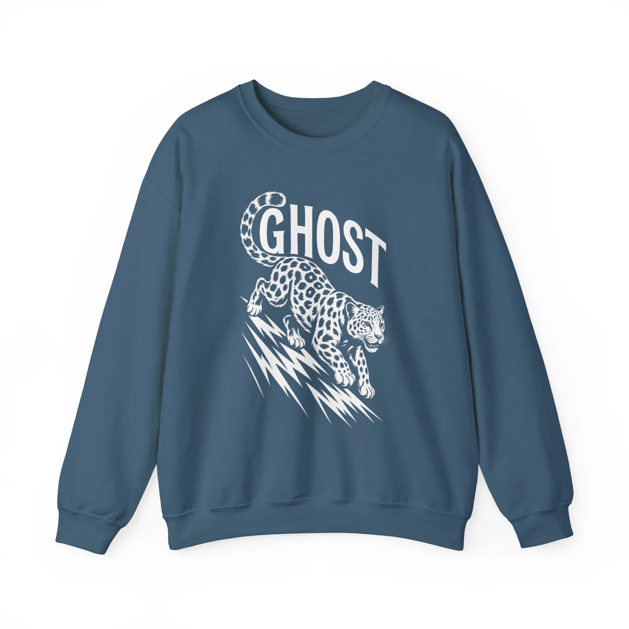 Ghost Leopard Crewneck Sweatshirt, Unisex Fashion, Cozy Casual Wear, Graphic Sweatshirt, Wild Animal Art, Gift for Animal Lovers - Image 16