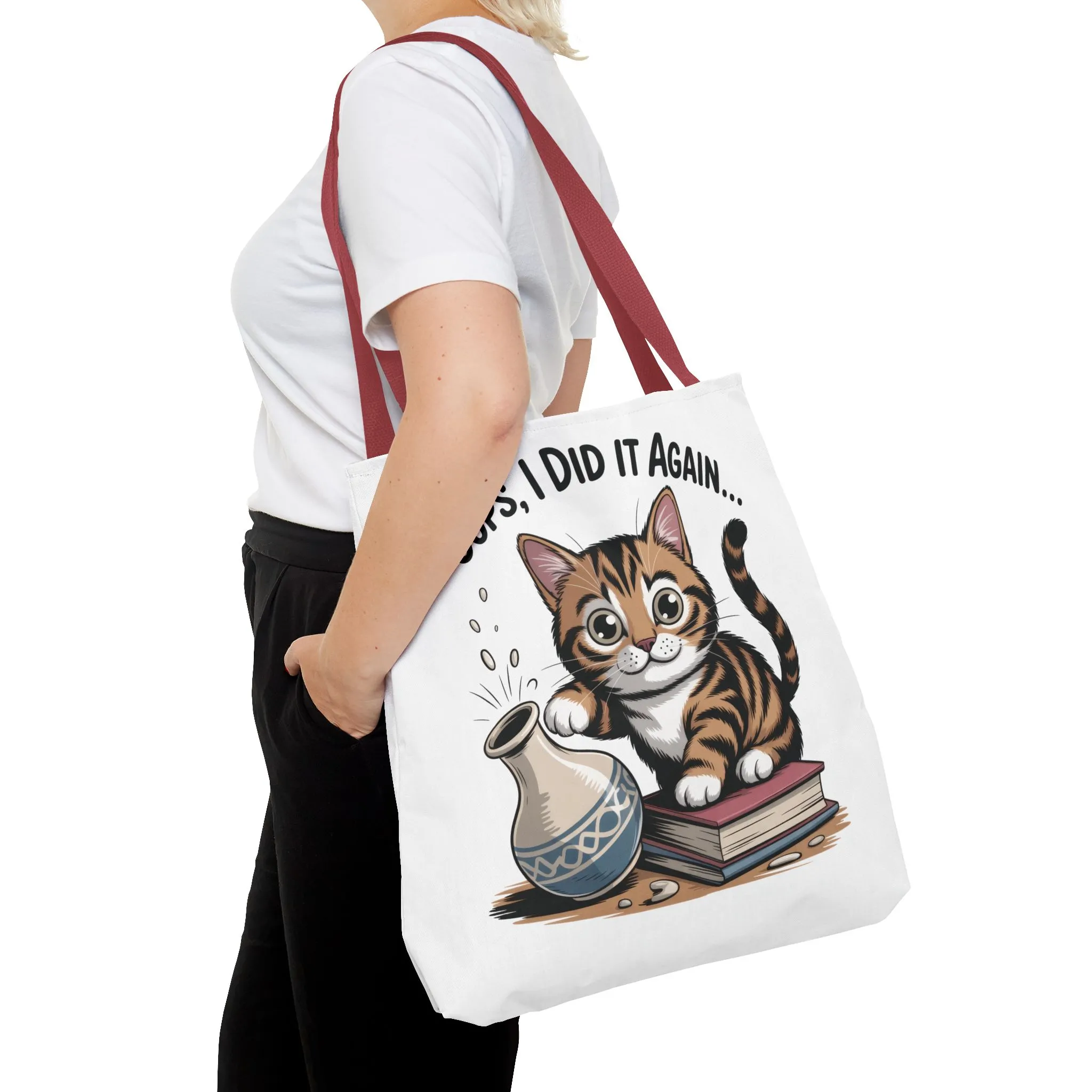 Cat-Themed Tote Bag, "Oops, I Did It Again", Perfect Gift for Cat Lovers, Pet Owners, Birthday, or Everyday Use, Large Tote Bag, beach bag - Image 19