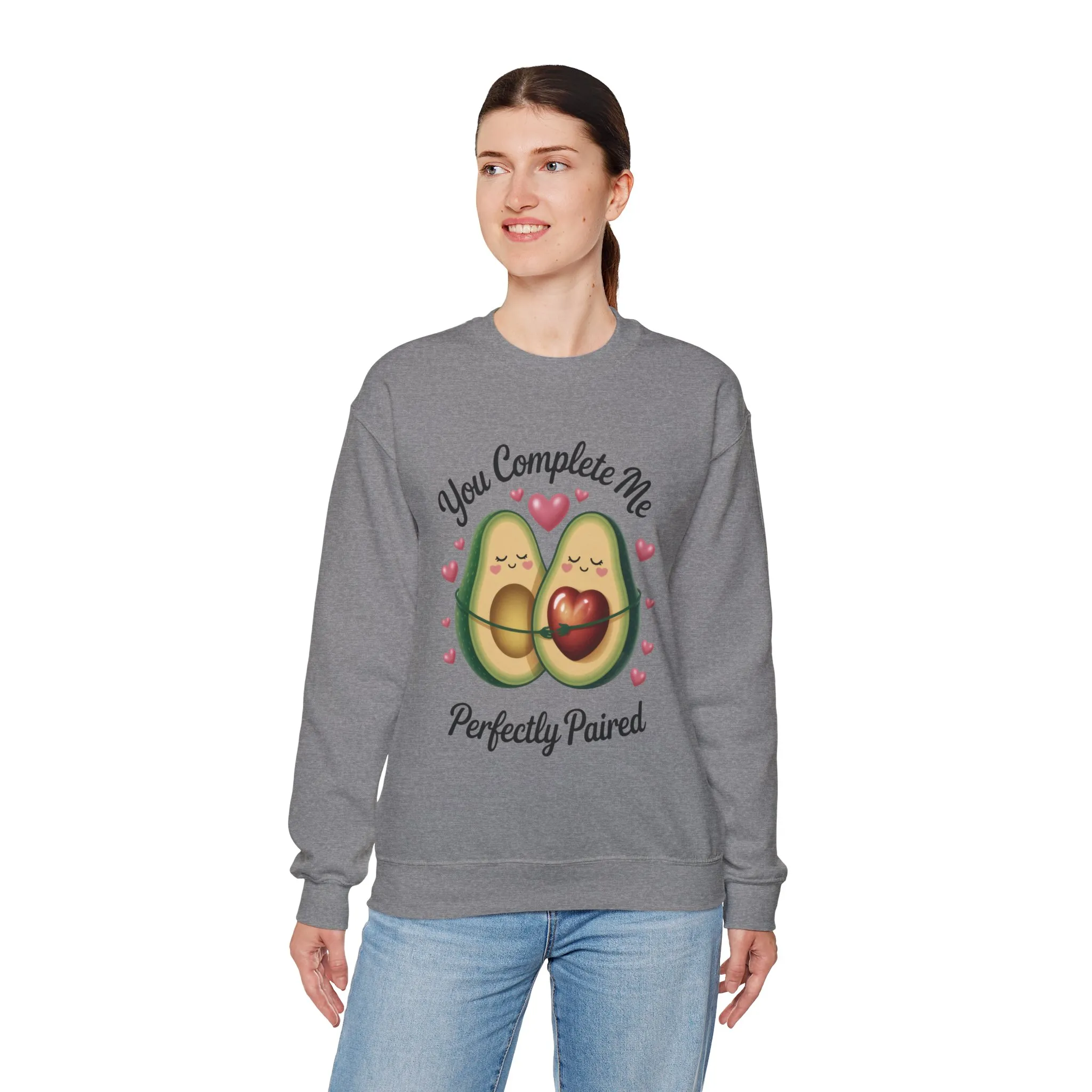 Cute Avocado Love Crewneck Sweatshirt, Sweatshirt for Couples, Perfect Gift for Valentines Day, Cozy Apparel, Avocado Lover Gift - Image 15