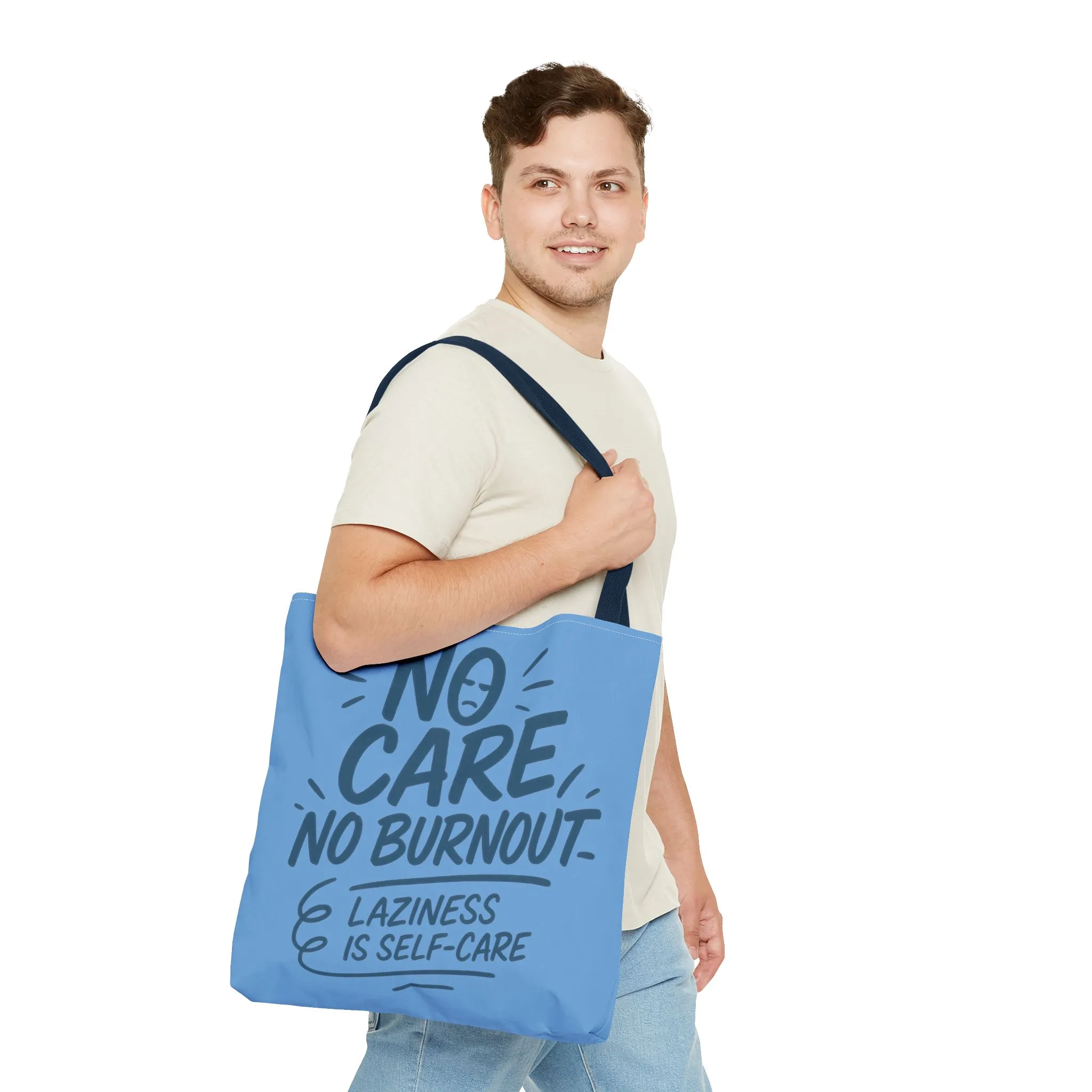 Laziness is Self-Care Funny Quote Bag, Oversized Reusable Canvas Shopping Tote, Sarcastic Self-Care Gift, Weekend Getaway, Everyday Use - Image 3