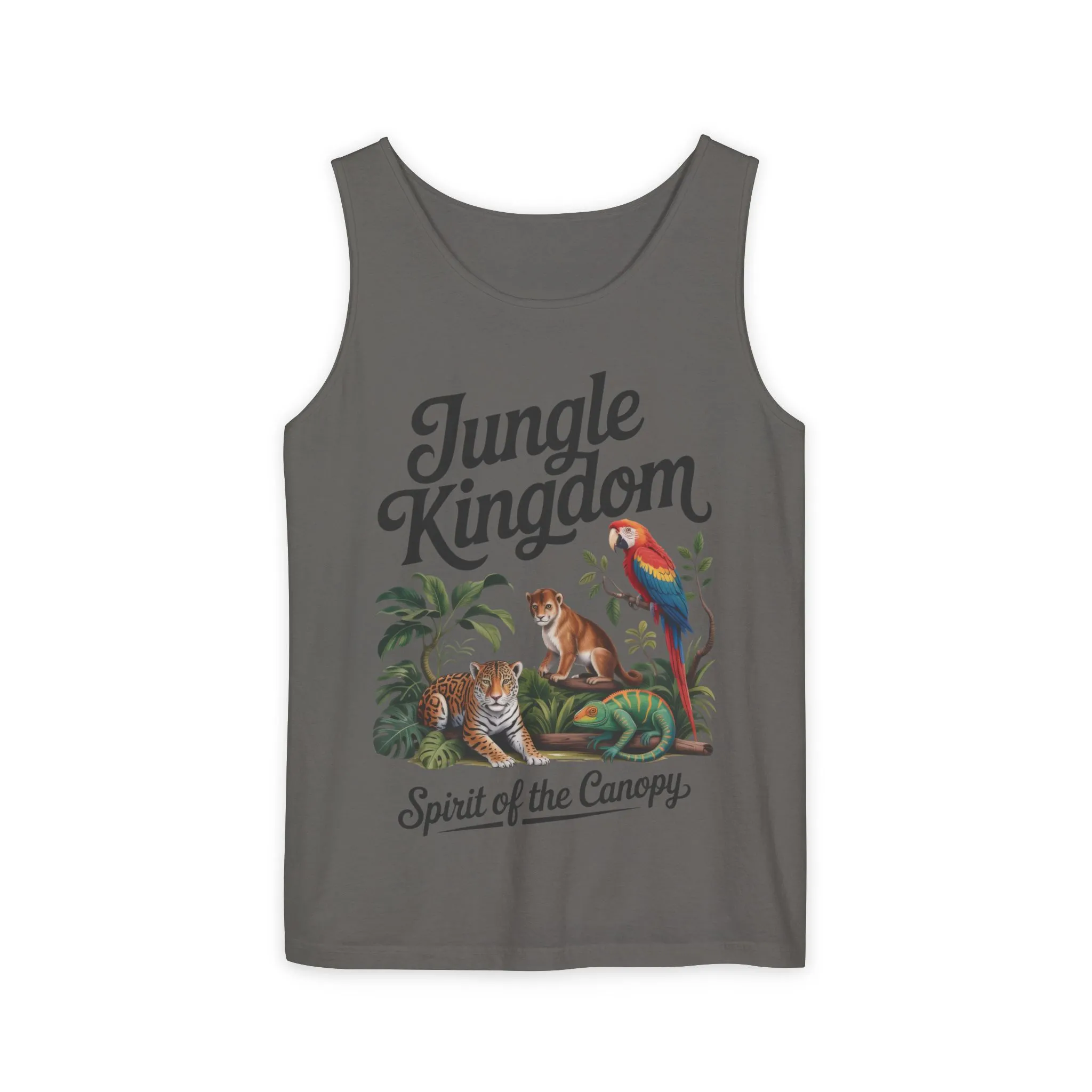 Jungle Kingdom Tank Top, Mens Garment-Dyed Sleeveless Shirt, Spirit of the Canopy Tee, Summer Outfit, Eco-Friendly Casual Wear - Image 21