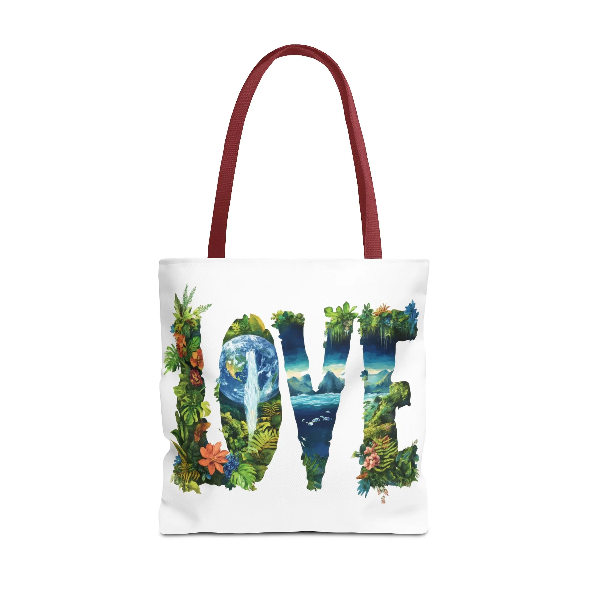 Earth Day LOVE Tote Bag, Eco Friendly Nature Art Bag, Sustainable Planet Message, Floral Tote, Shopping Bag, Beach Bag, Large Canvas Bag - Image 21