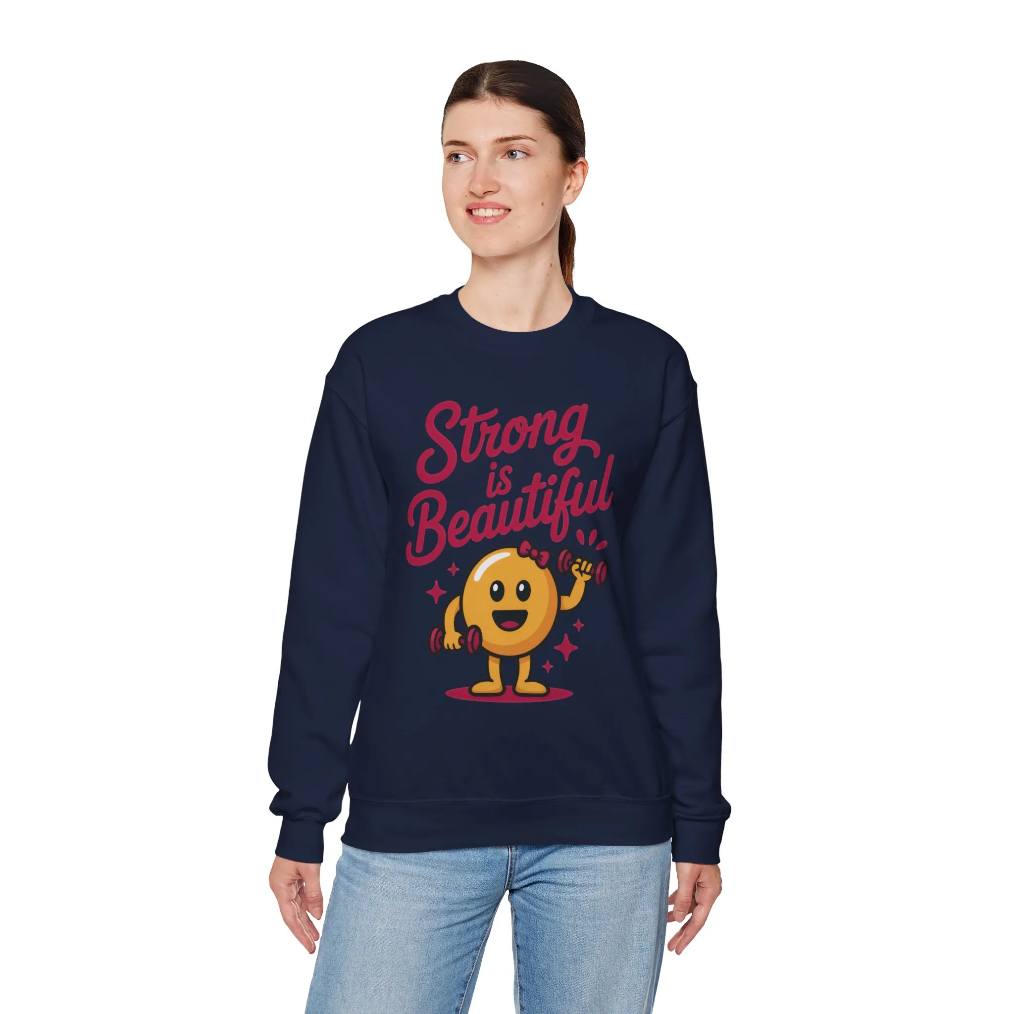 Strong is Beautiful Womens Crewneck Sweatshirt, Cute Fitness Graphic Pullover, Gym and Workout Motivation Sweater, Gift for Fitness Lovers - Image 27