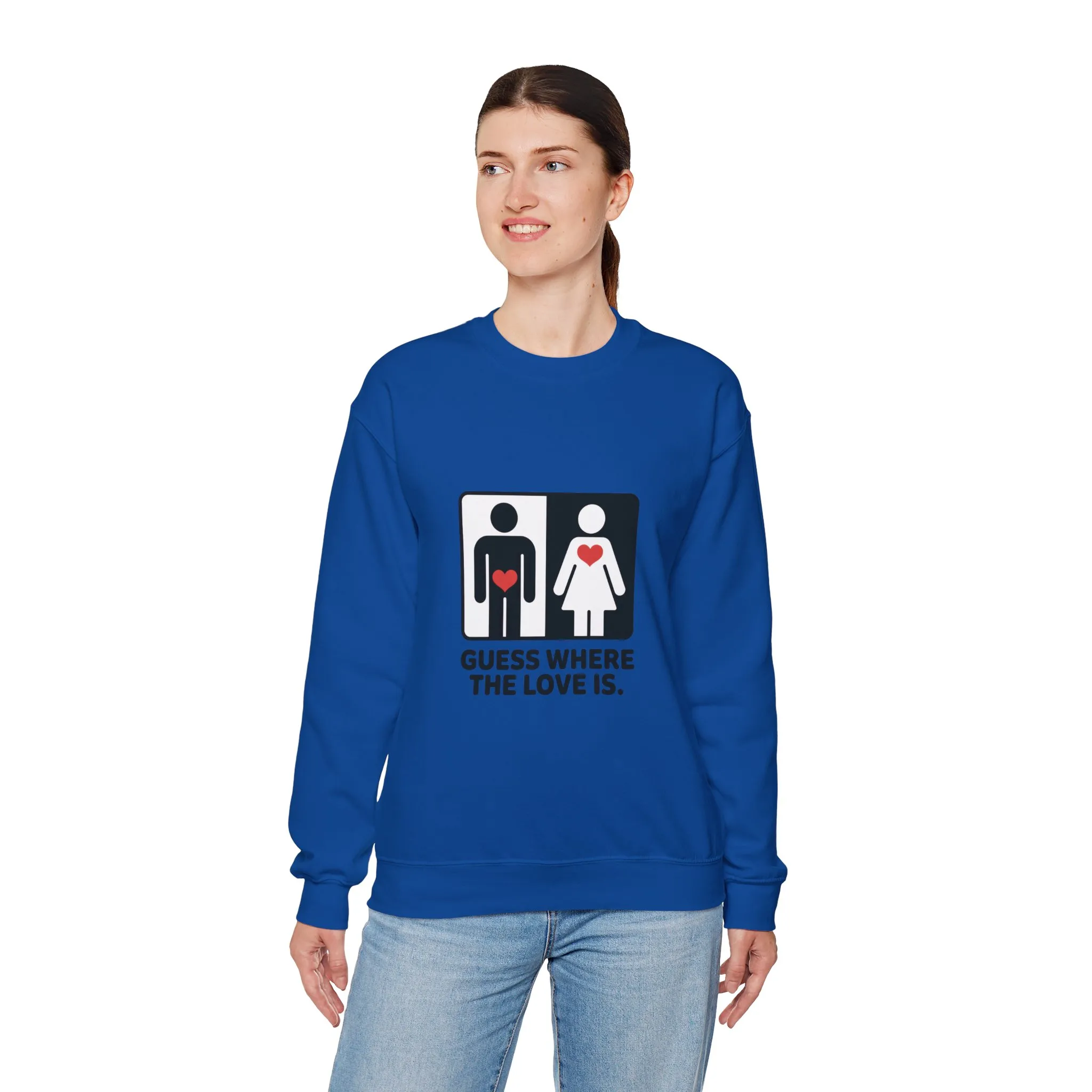 GuesWhere the Love Is Womens Sweatshirt, Couples Gift, Valentines Day Apparel, Matching Sweatshirt, Relationship Sweatshirt, Love Joke Graphic - Image 21