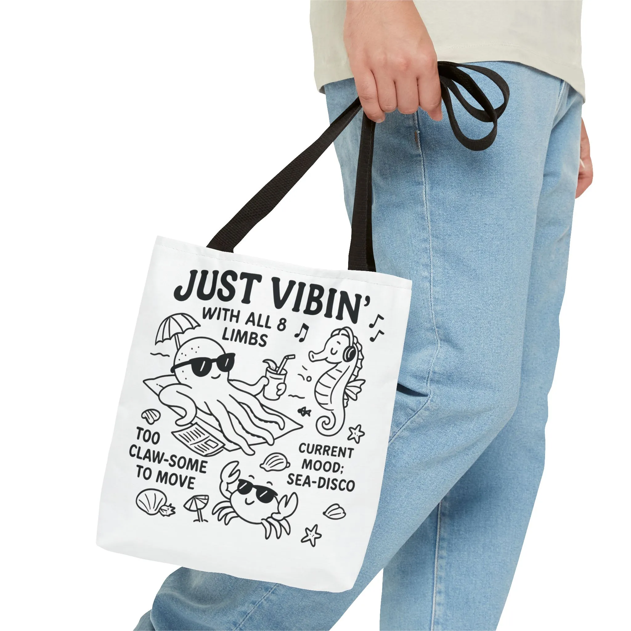 Fun Sea-Themed Tote Bag, Beach Accessories, Summer Vibes, Gift for Ocean Lovers, Reusable Shopping Bag, Cute Beach Tote - Image 8