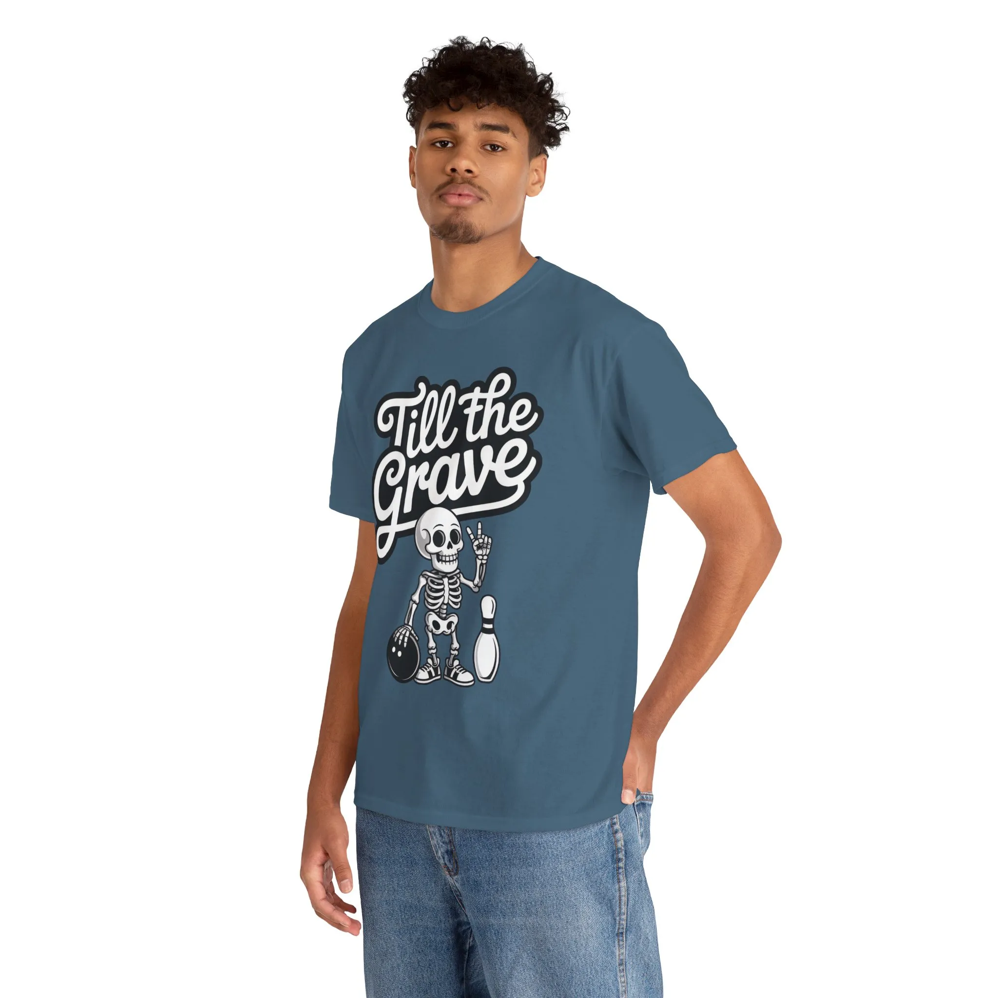 Skeleton Bowling Graphic Tee, Mens Heavy Cotton Tee, Funny Halloween Shirt, Gift for Bowlers, Retro Style Apparel, Casual Wear - Image 18