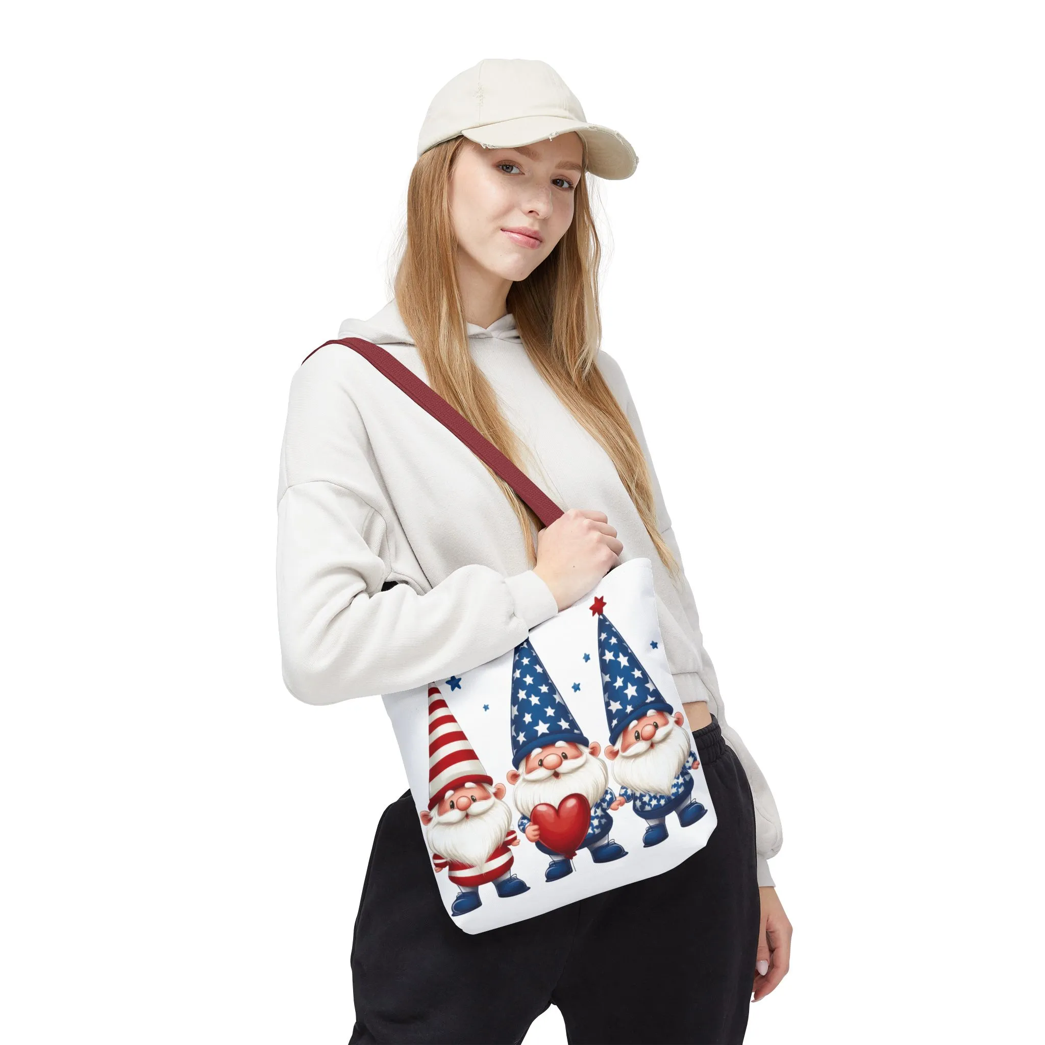 Patriotic Gnome Tote Bag, Stars and Stripes Reusable Grocery Bag, Cute Gnome Summer Bag, Holiday Gift Tote, Eco-Friendly Shopping Bag - Image 10