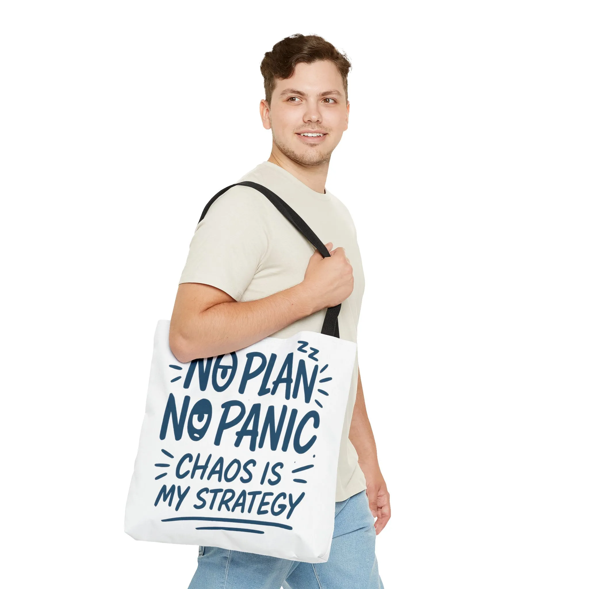 Funny Quote Tote Bag, Reusable Grocery Bag, Gift for Students, Beach Tote, Everyday Tote, Chaos Strategy Bag, Unique Shopping Bag - Image 18