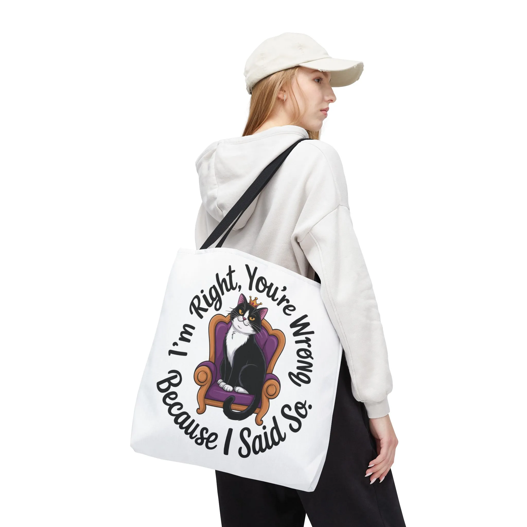 Funny Cat Tote Bag, Pet Lover Gift, Cat-Themed Shopper, Birthday Gift, Cute Animal Tote, Oversized Beach Bag - Image 5