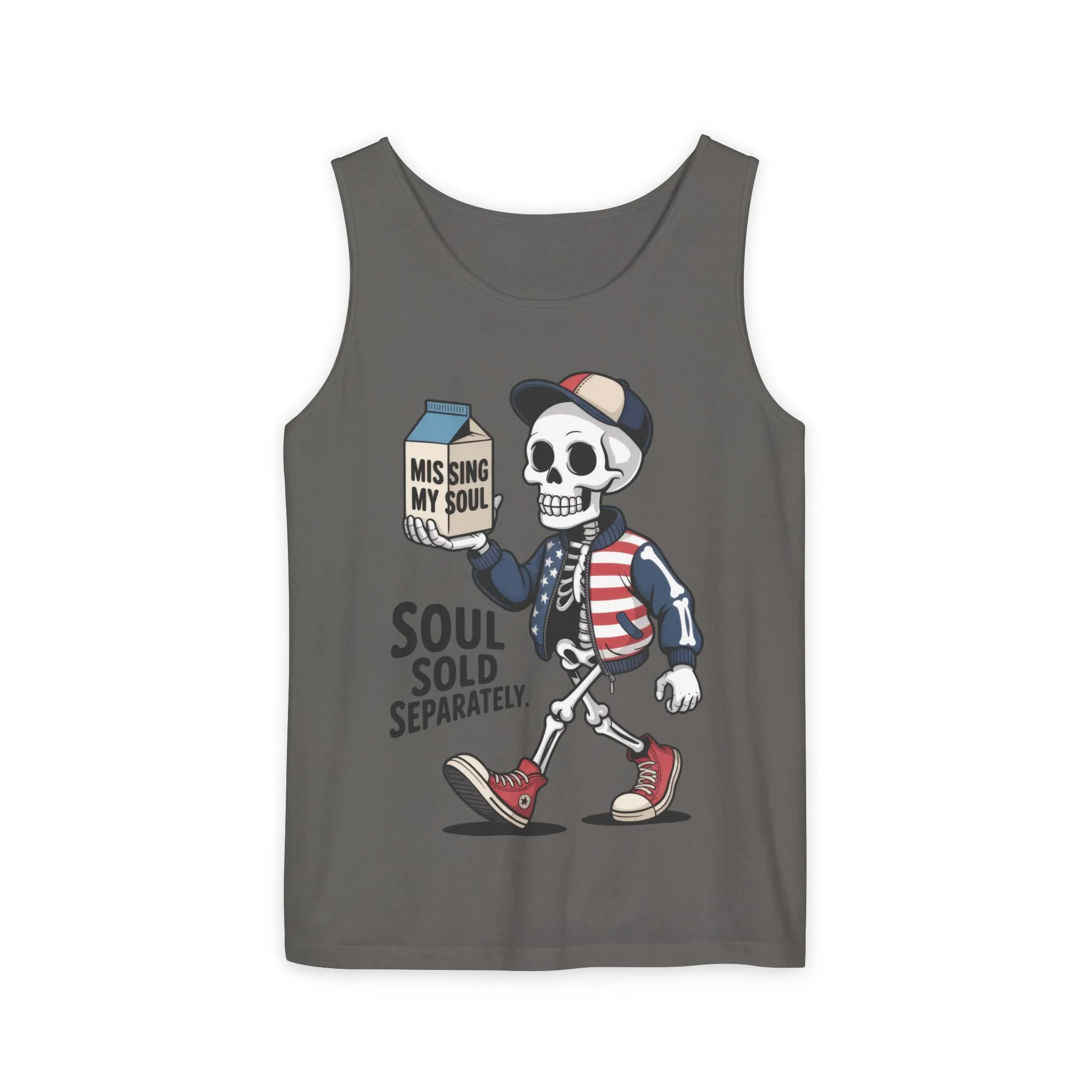Funny Skeleton Tank Top, Soul Sold Separately Muscle Tee, Missing My Soul Graphic Shirt, Gothic Streetwear Workout Top - Image 7