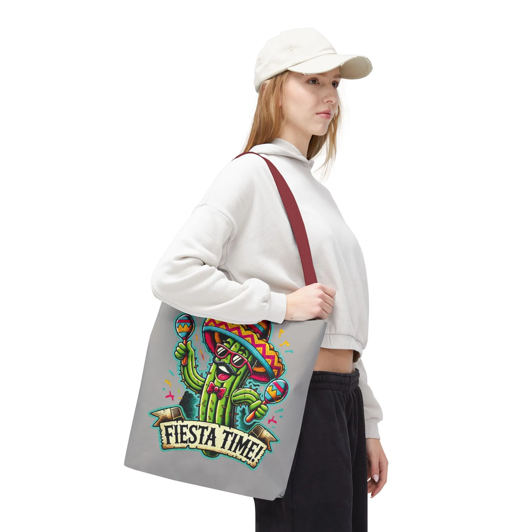 Fiesta Time Cactus Tote Bag, Funny Mexican Party Gift, Sombrero Maracas Print, Cinco de Mayo Bag, Summer Festival Tote, Beach Bag, Shopping - Image 25