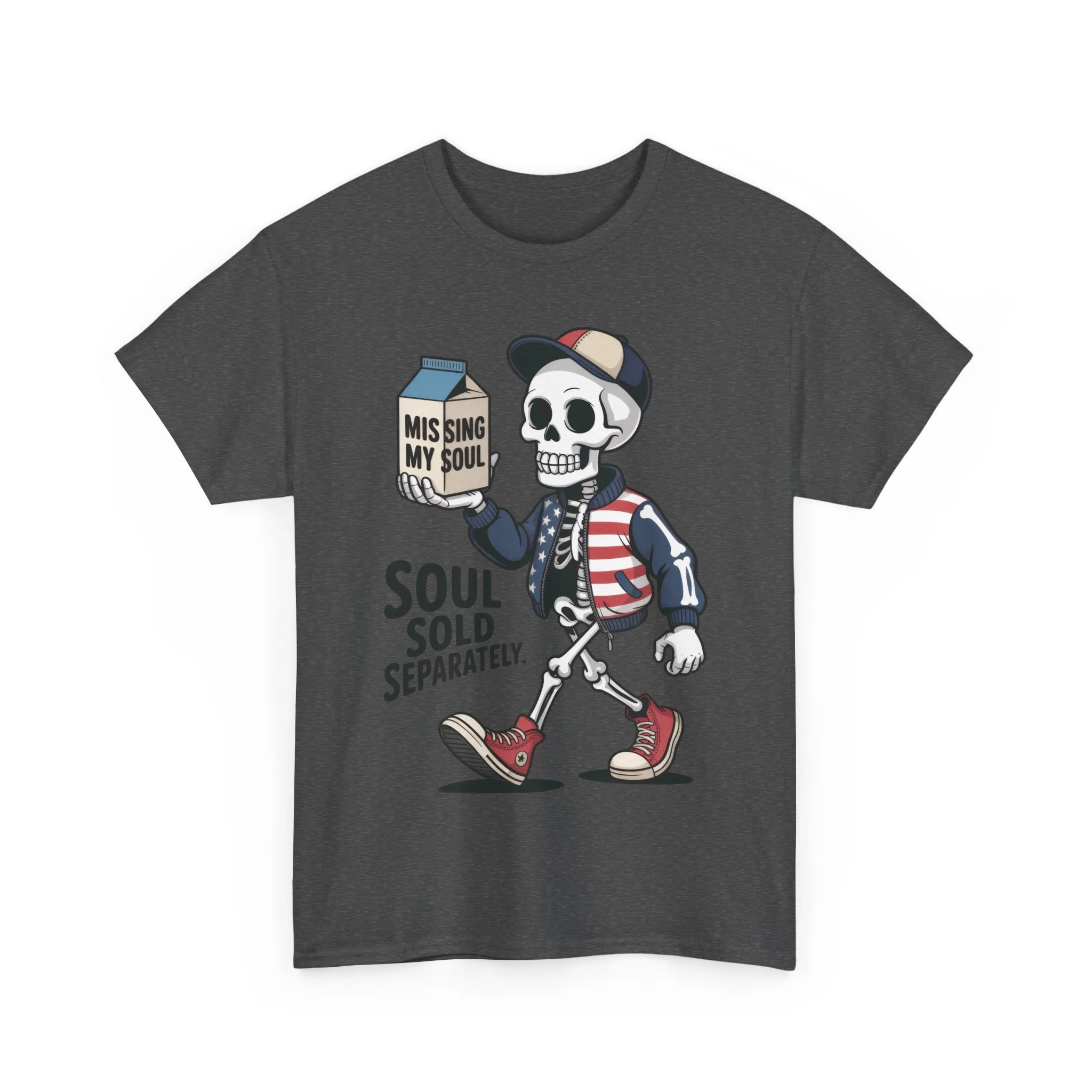 Funny Skeleton T-Shirt Soul Sold Separately Graphic Tee, Missing Soul Cartoon Shirt, Gothic Streetwear, Halloween Gift Tee - Image 19