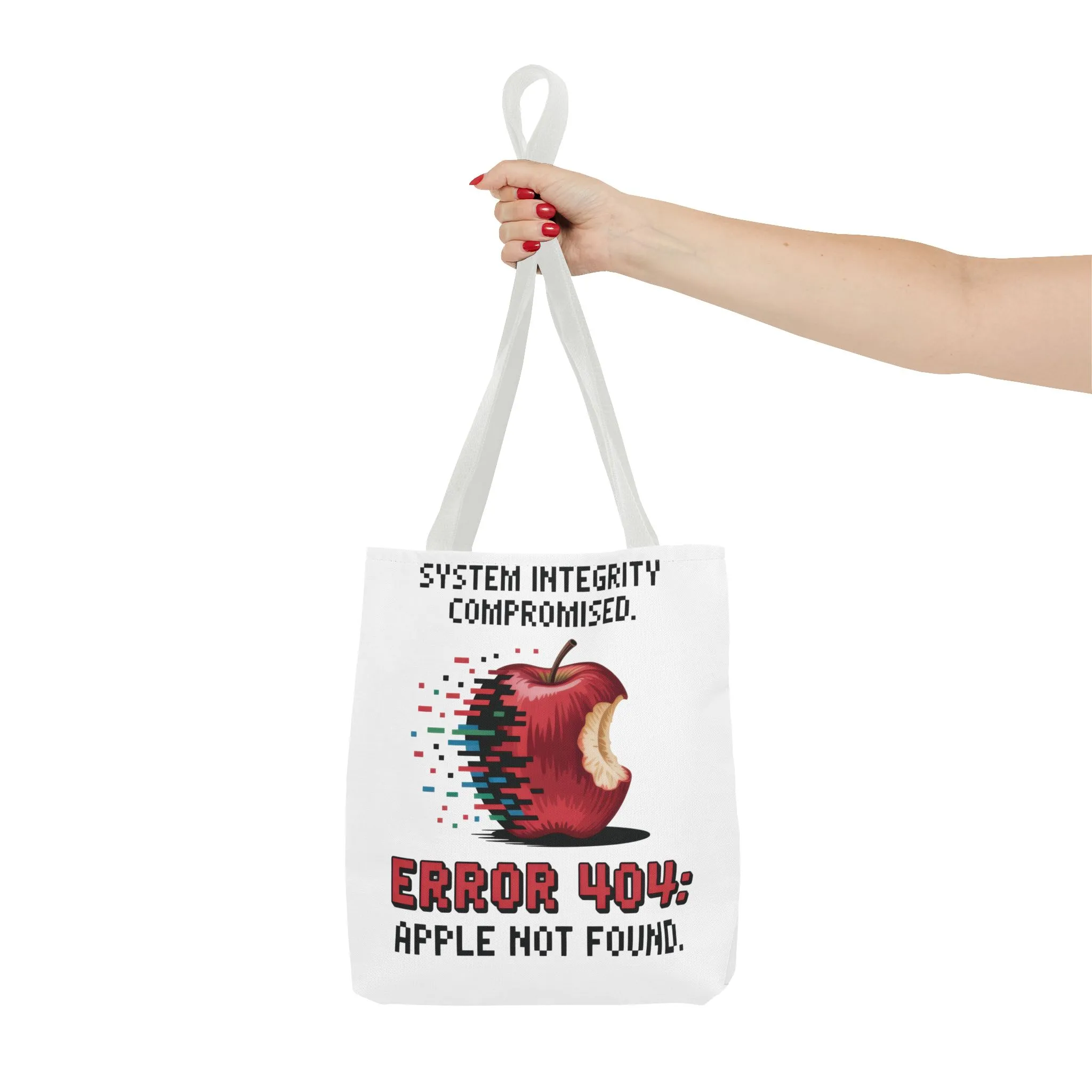 Error 404 Apple Tote Bag, Geek Tote, Funny Shopping Bag, Gift for Tech Lovers, Apple Lovers Tote, Digital Design Bag, Weekender Bag, Beach Bag, Large Canvas Bag - Image 34