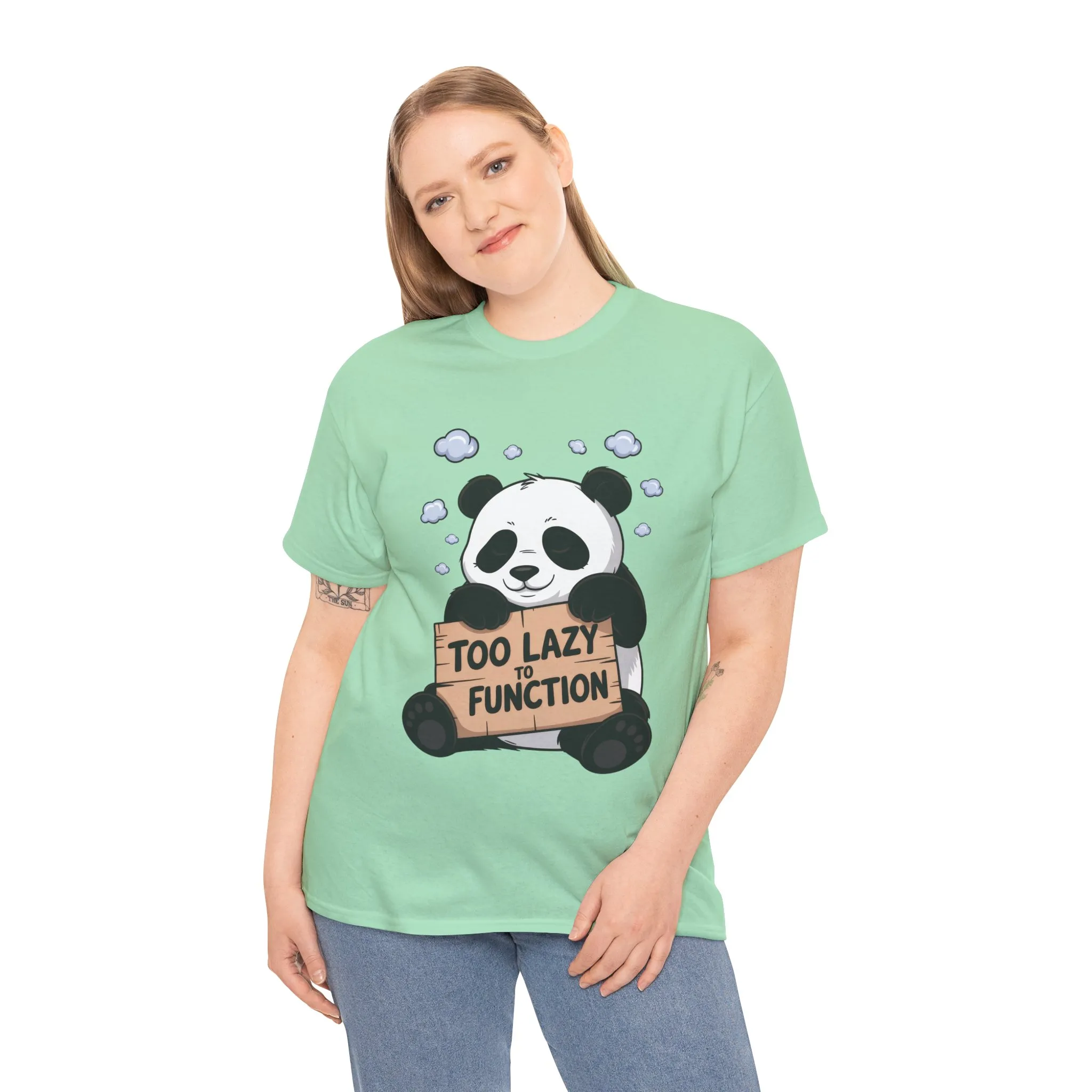 Too Lazy to Function Panda Tee, Unisex Cotton T-Shirt, Funny Shirt, Casual Wear, Gift for Sloth Lovers, Relaxed Vibe - Image 15