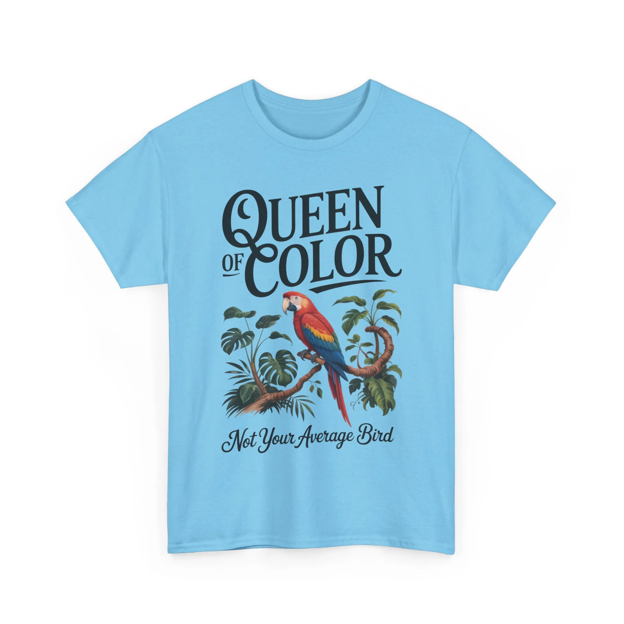 Colorful Queen Womens Tee, Fun Graphic T-Shirt, Casual Wear, Gift for Bird Lovers, Trendy Summer Apparel - Image 13