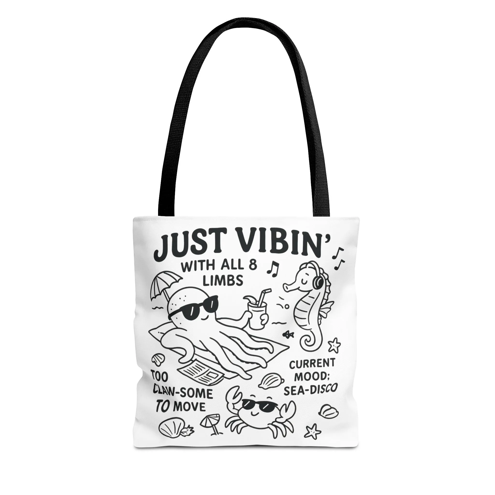 Fun Sea-Themed Tote Bag, Beach Accessories, Summer Vibes, Gift for Ocean Lovers, Reusable Shopping Bag, Cute Beach Tote - Image 6