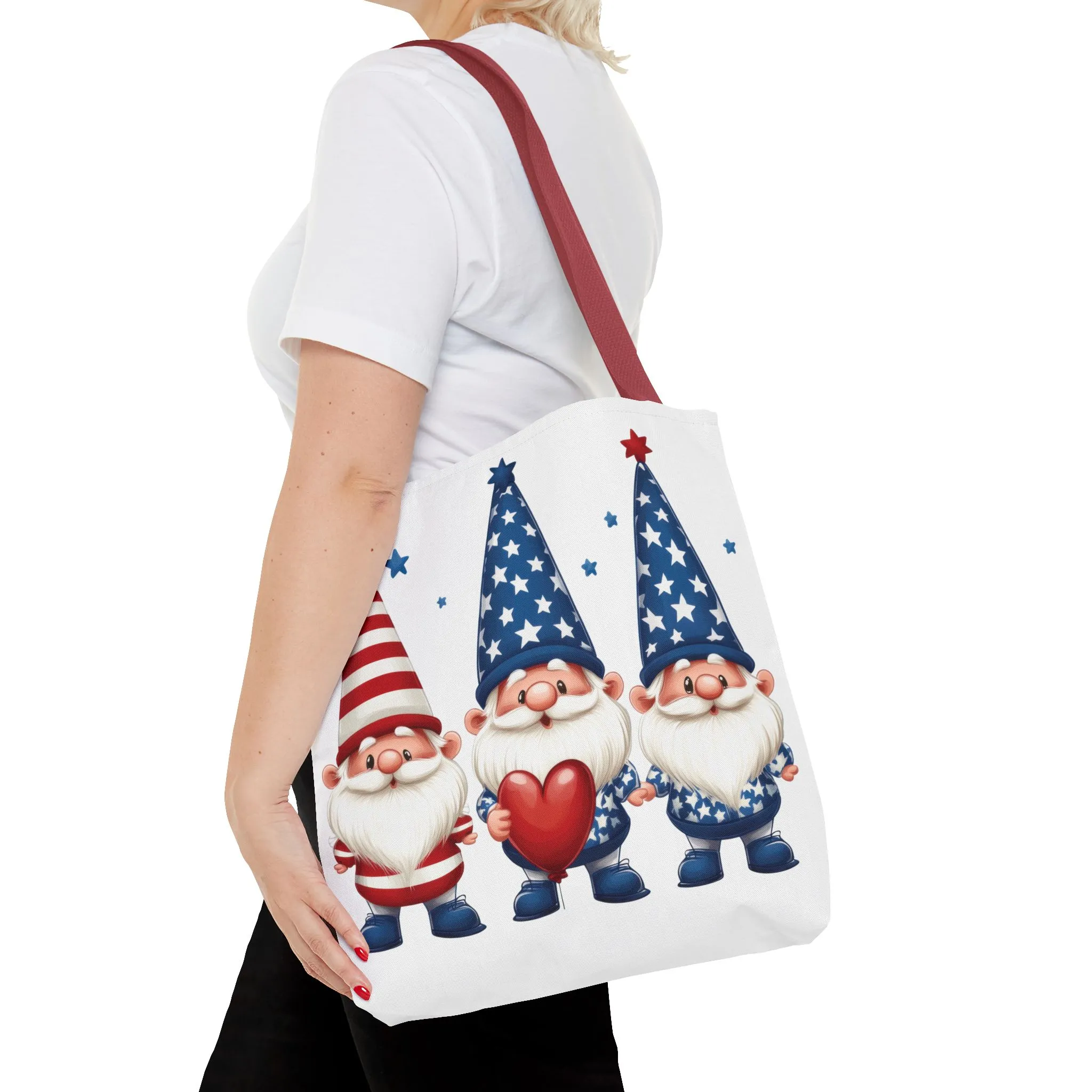 Patriotic Gnome Tote Bag, Stars and Stripes Reusable Grocery Bag, Cute Gnome Summer Bag, Holiday Gift Tote, Eco-Friendly Shopping Bag - Image 14