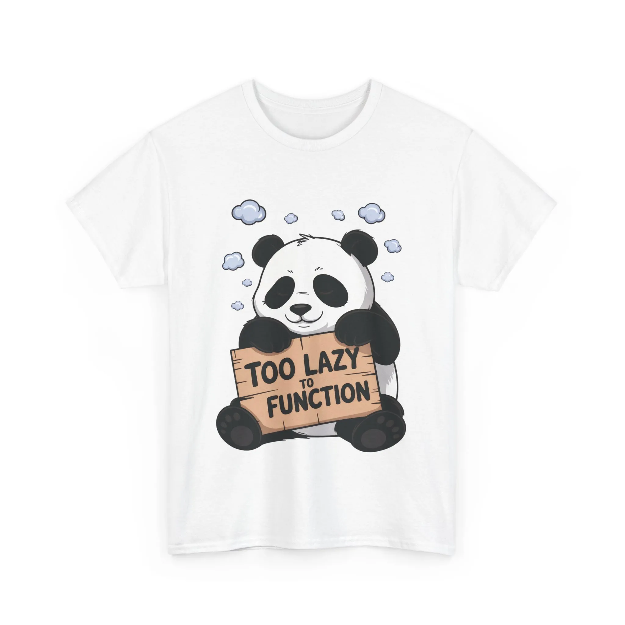 Too Lazy to Function Panda Tee, Unisex Cotton T-Shirt, Funny Shirt, Casual Wear, Gift for Sloth Lovers, Relaxed Vibe - Image 4