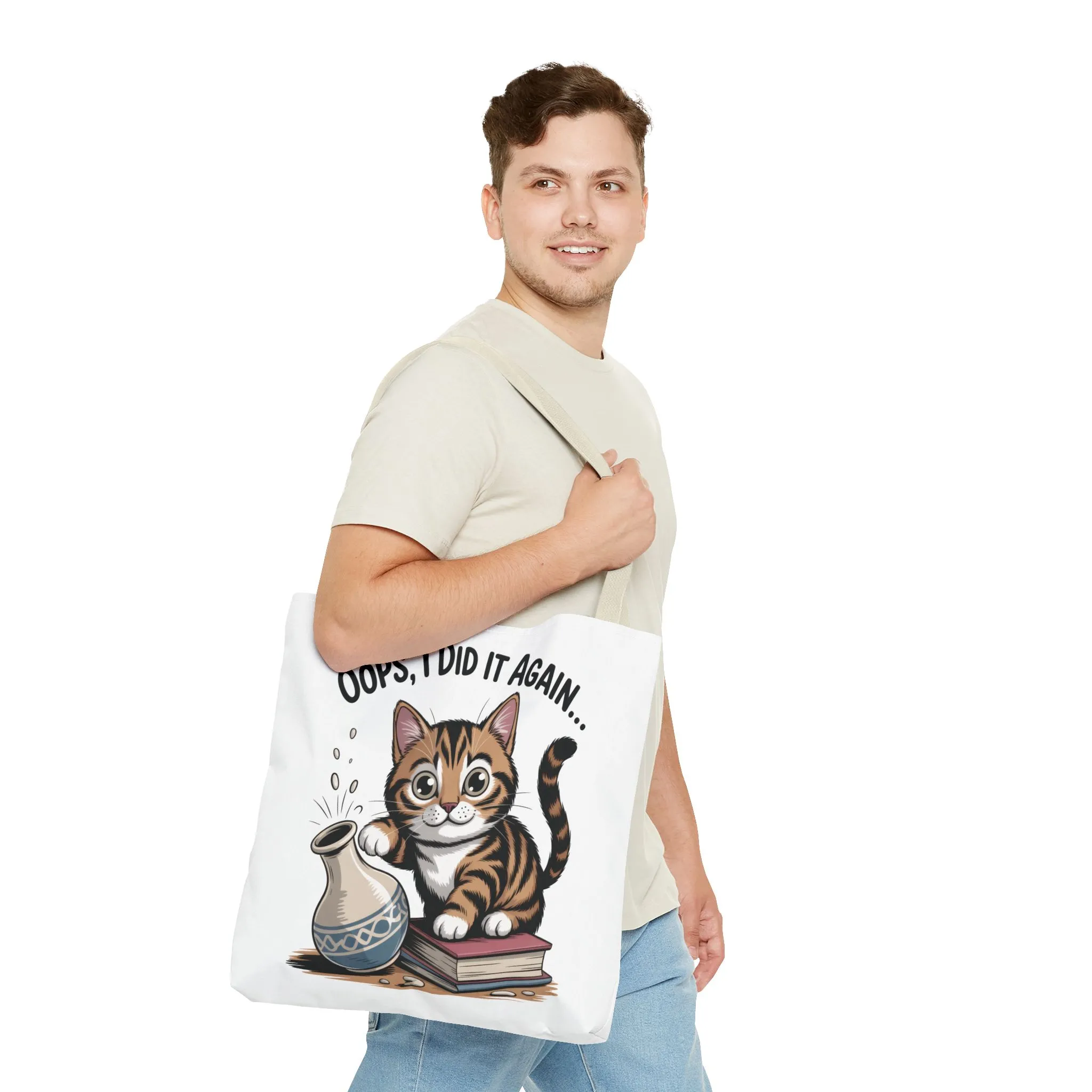 Cat-Themed Tote Bag, "Oops, I Did It Again", Perfect Gift for Cat Lovers, Pet Owners, Birthday, or Everyday Use, Large Tote Bag, beach bag - Image 38