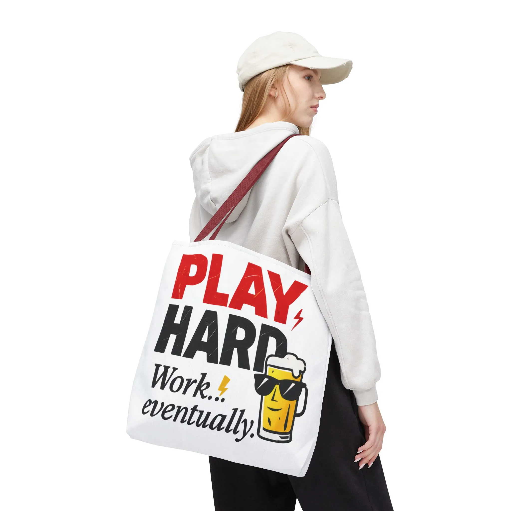 Play Hard Tote Bag - Fun, Stylish, Tote for Work & Play, Summer, Gift, Beach Bag, Everyday Carry, Beach Weekender Bag, large canvas bag - Image 30