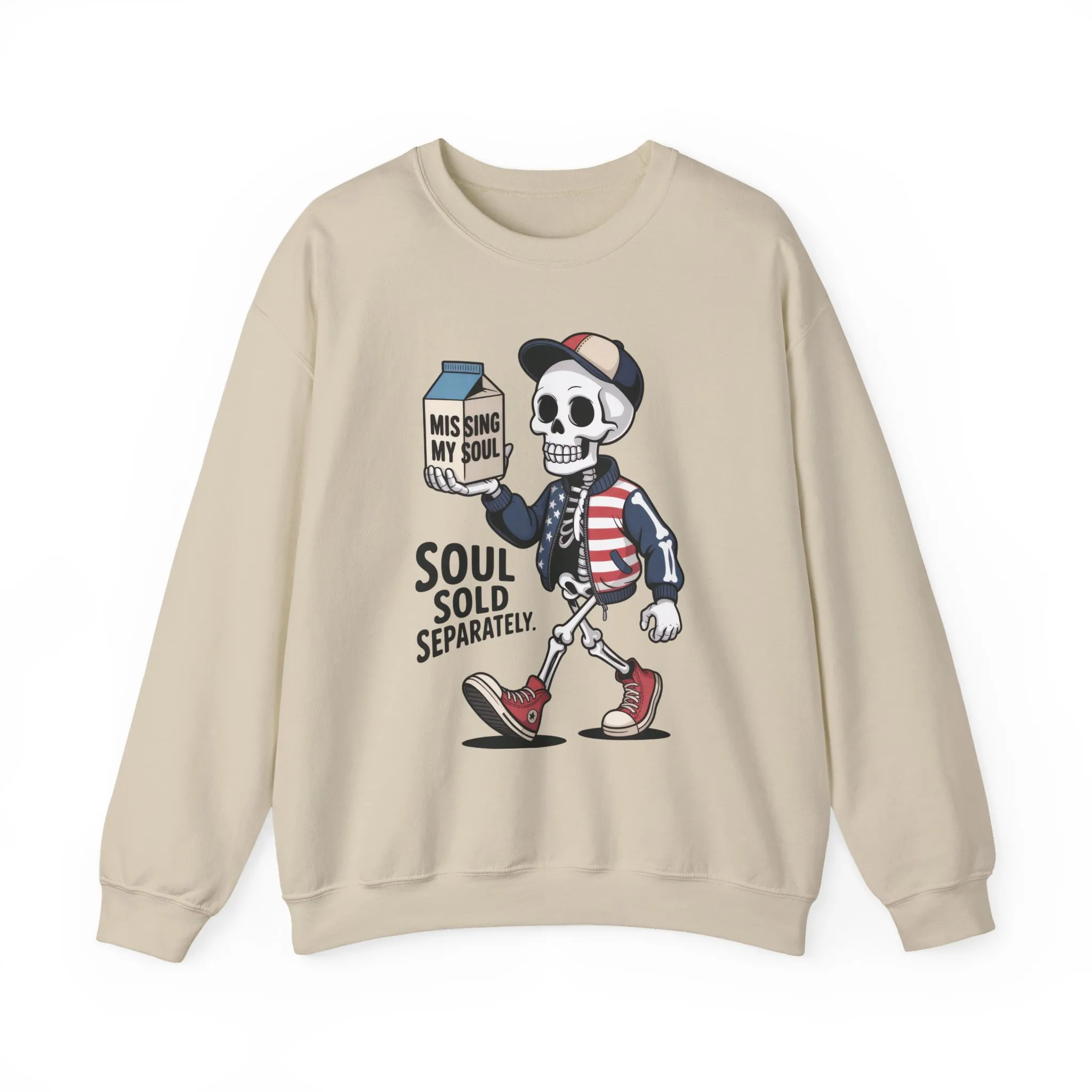 Skeleton Graphic Sweatshirt, Soul Sold Separately Pullover, Funny Gothic Streetwear, Missing My Soul Skull Hoodie Alternative - Image 7